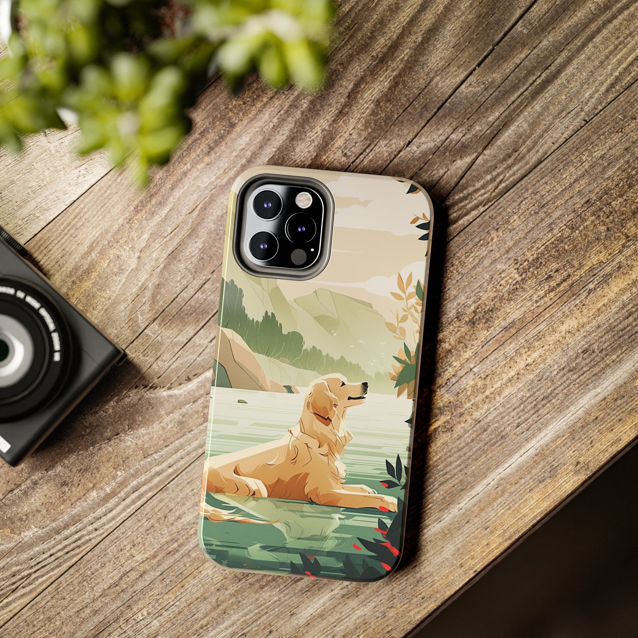 Golden Retriever Love: Impact-Resistant iPhone Case