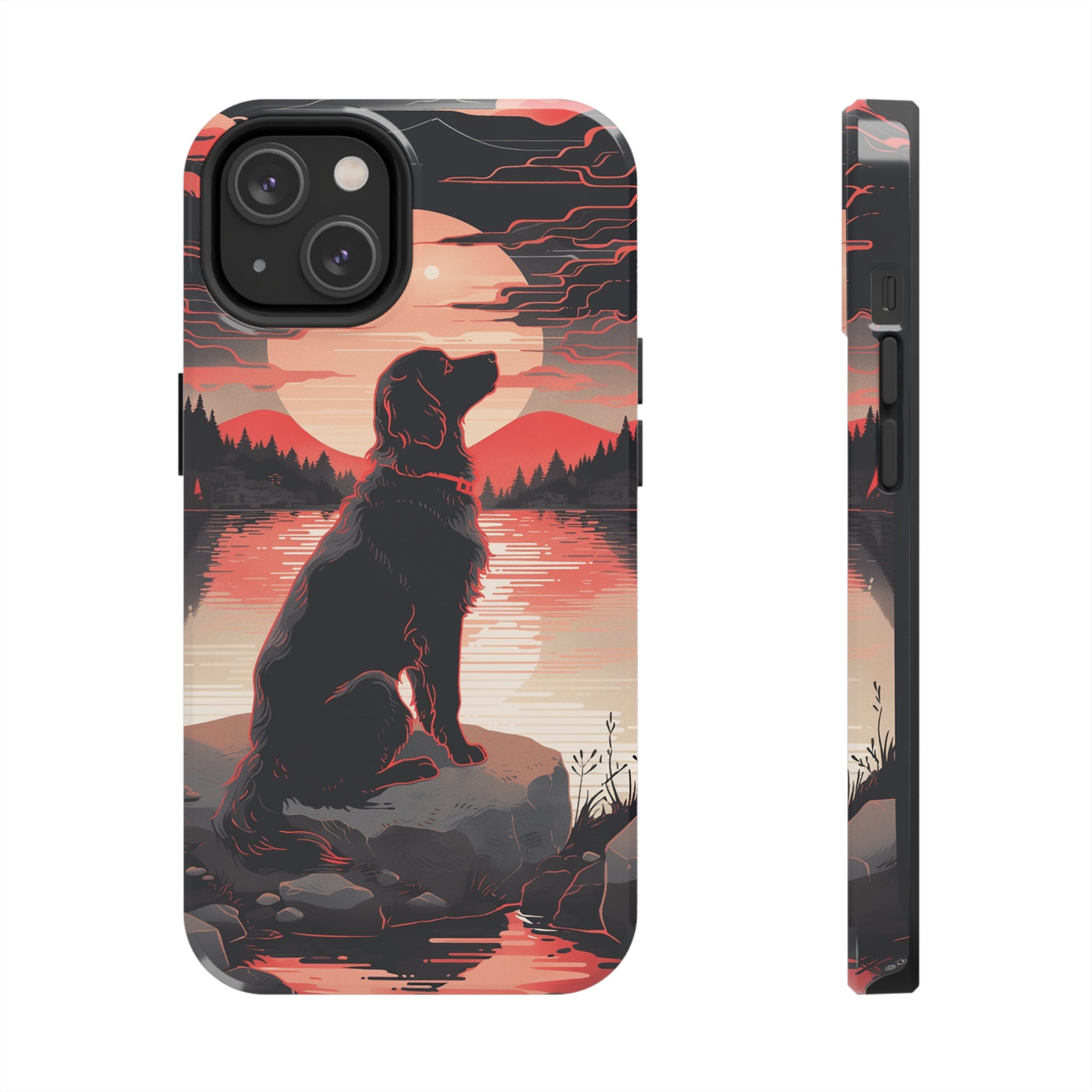 Golden Retriever Love - Dark Mode: Impact-Resistant iPhone Case