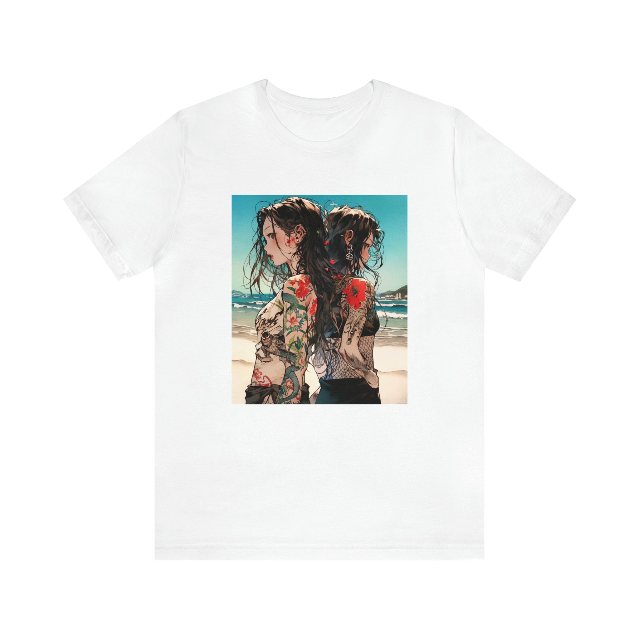 Seoul Beach Vibes Bikini Tattoos Girl Friends Short Sleeve Tee