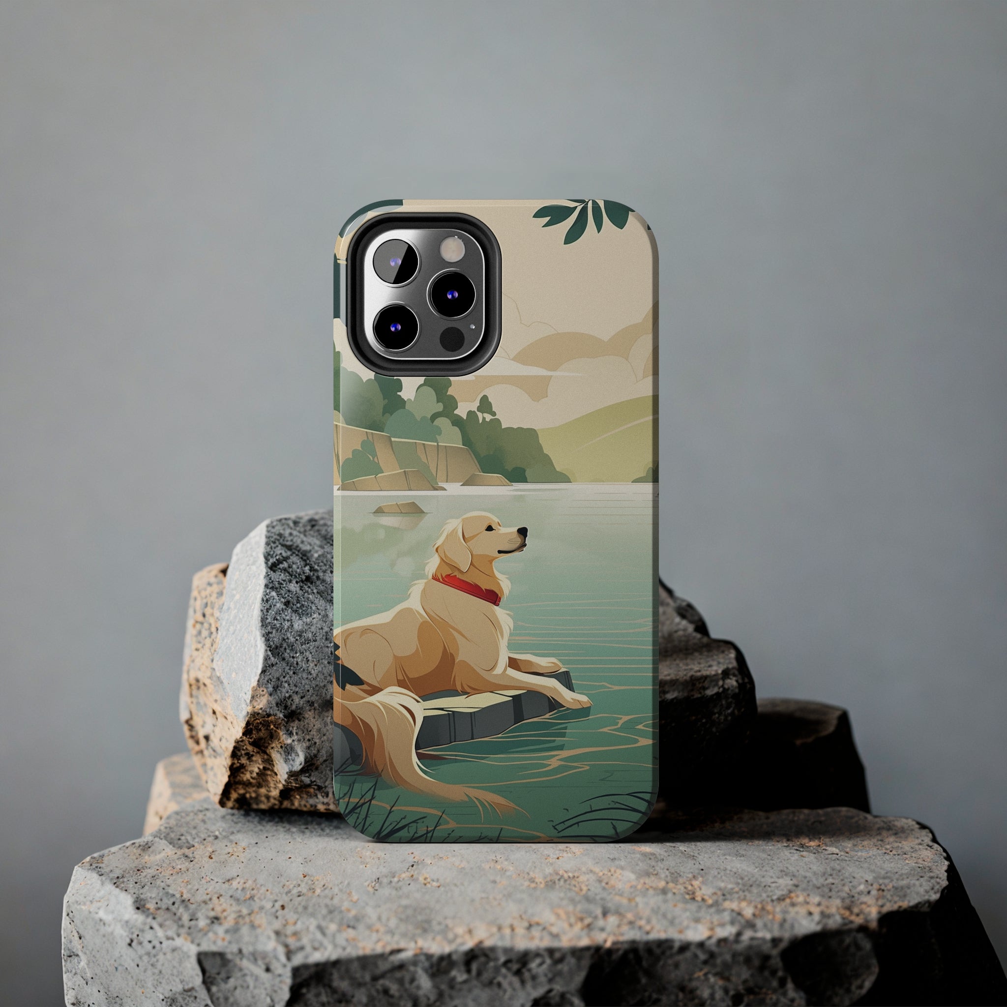 Golden Retriever Love: Impact-Resistant iPhone Case