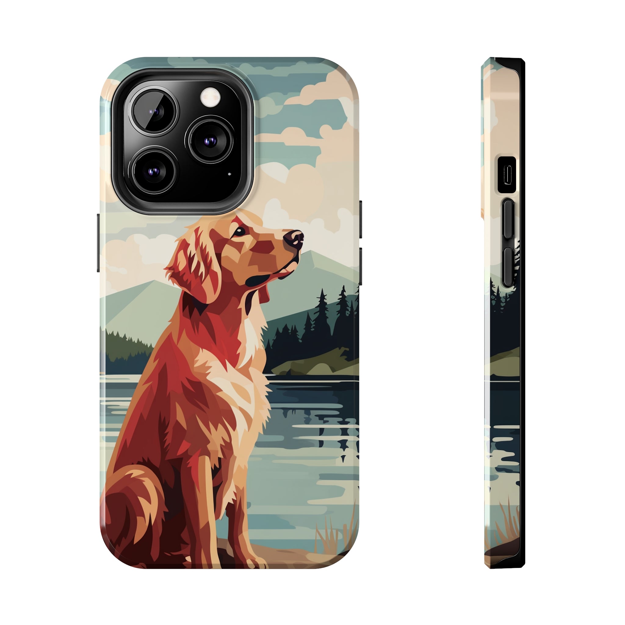 Golden Retriever Love: Impact-Resistant iPhone Case