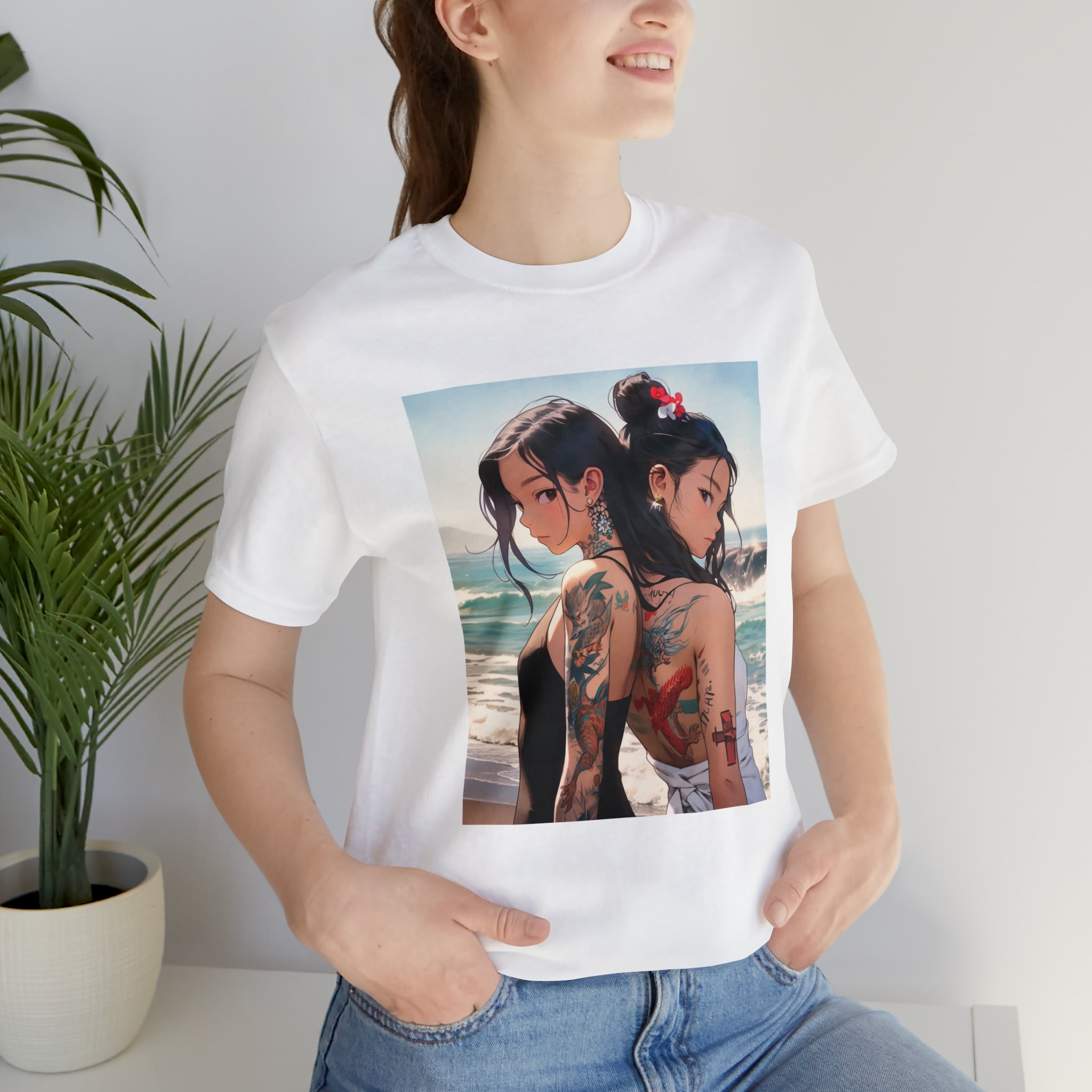 Seoul Beach Vibes Bikini Tattoos Girl Friends Short Sleeve Tee