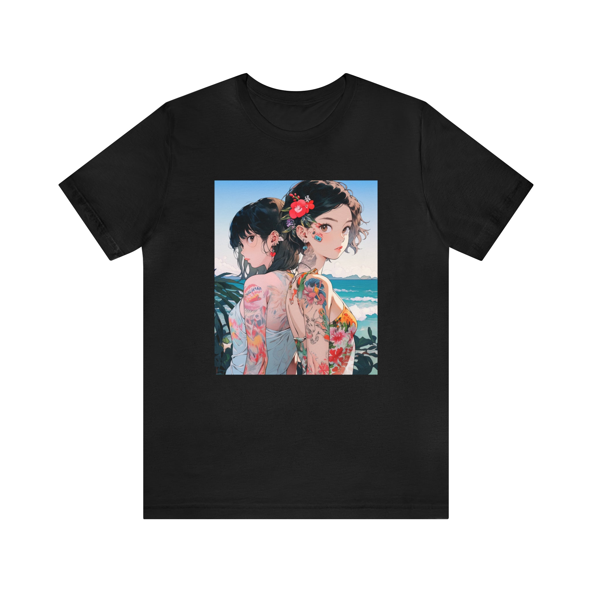 Seoul Beach Vibes Bikini Tattoos Girl Friends Short Sleeve Tee