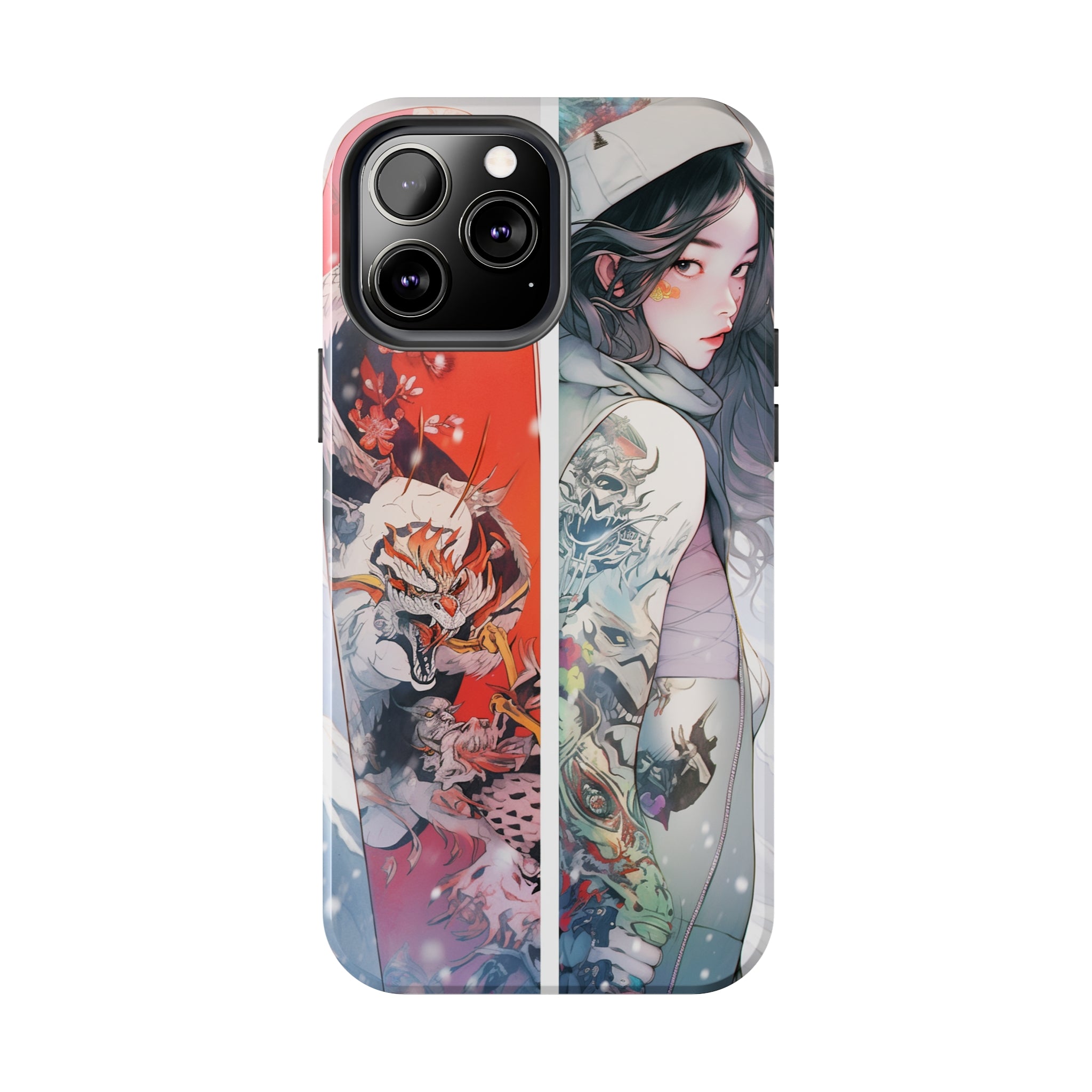 Snowboarding Girl's Odyssey: Impact-Resistant iPhone Case