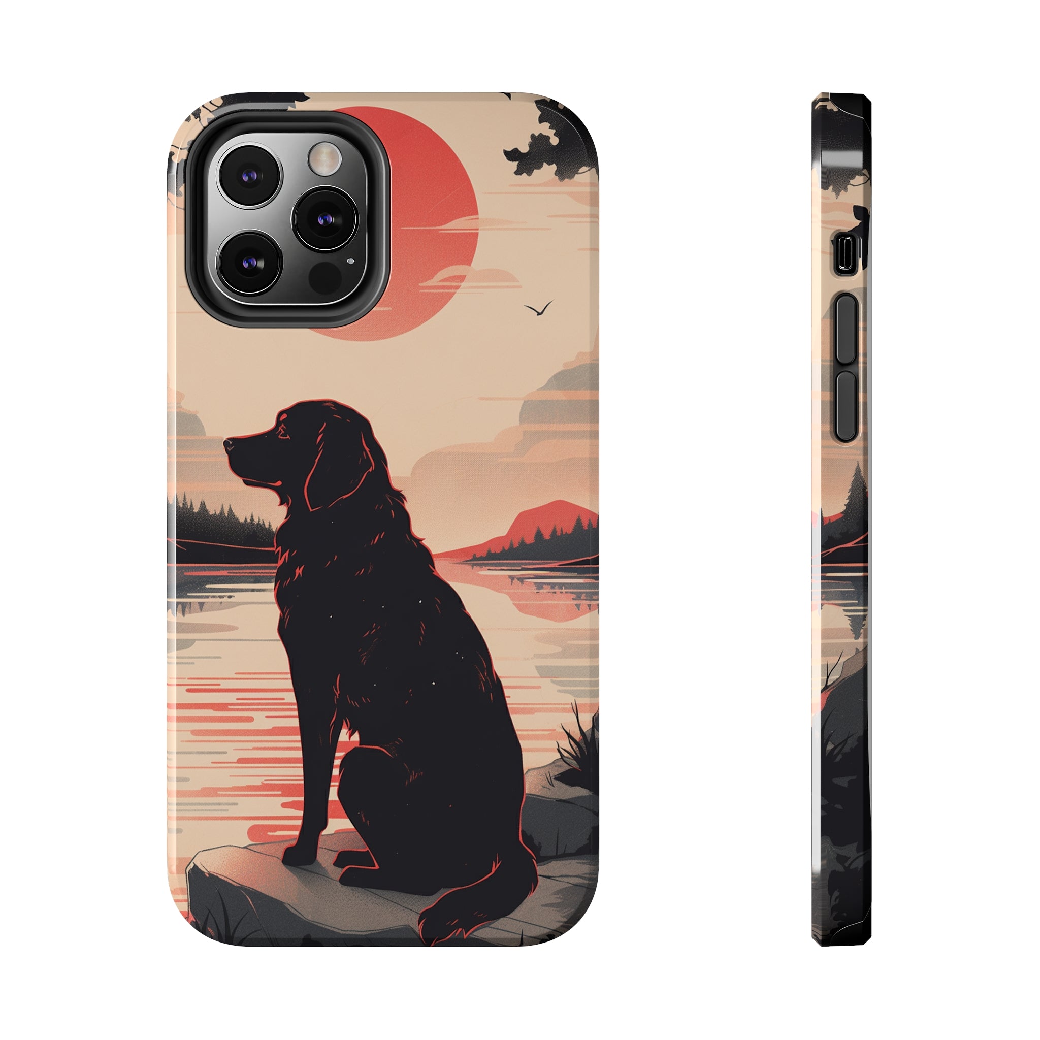 Golden Retriever Love - Dark Mode: Impact-Resistant iPhone Case