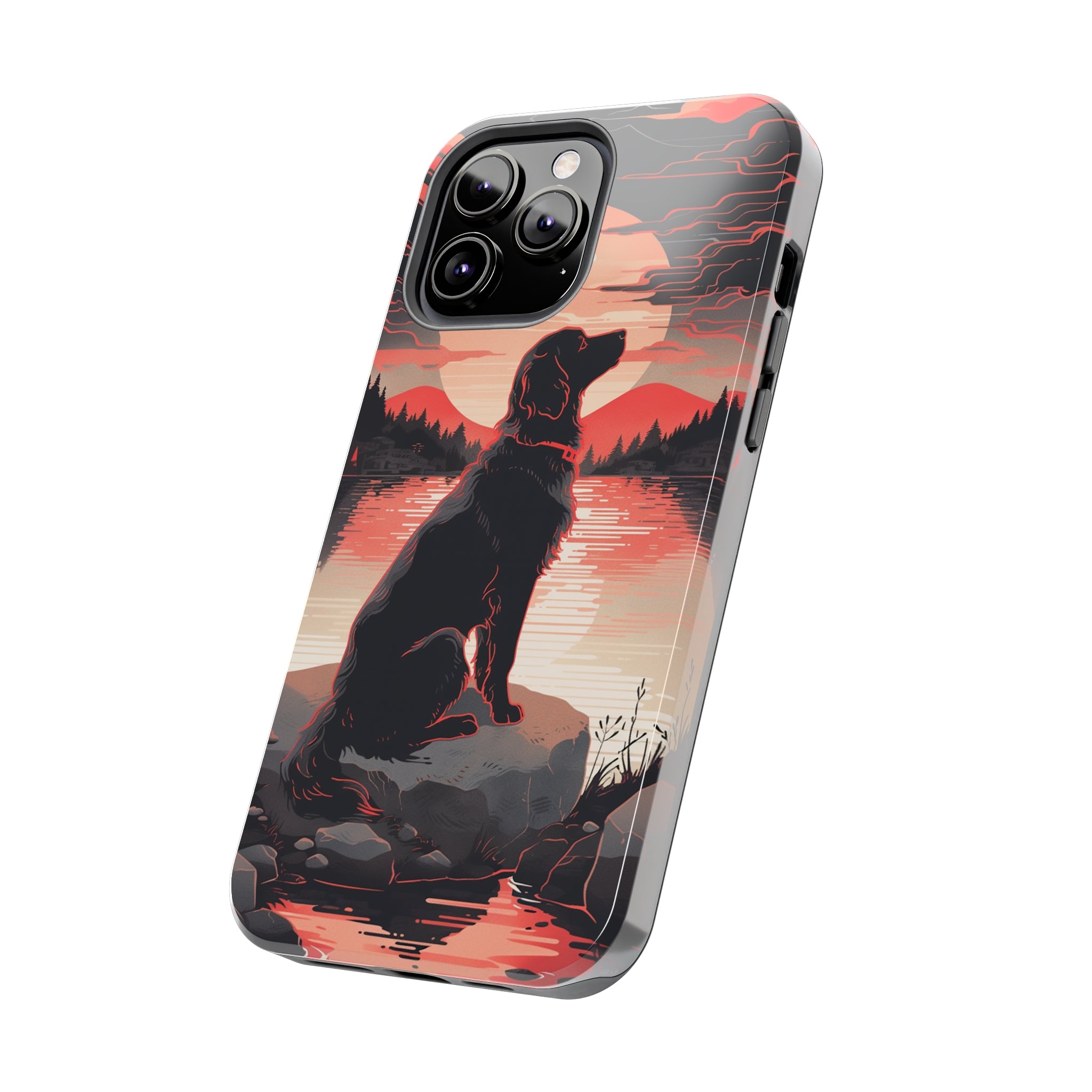 Golden Retriever Love - Dark Mode: Impact-Resistant iPhone Case