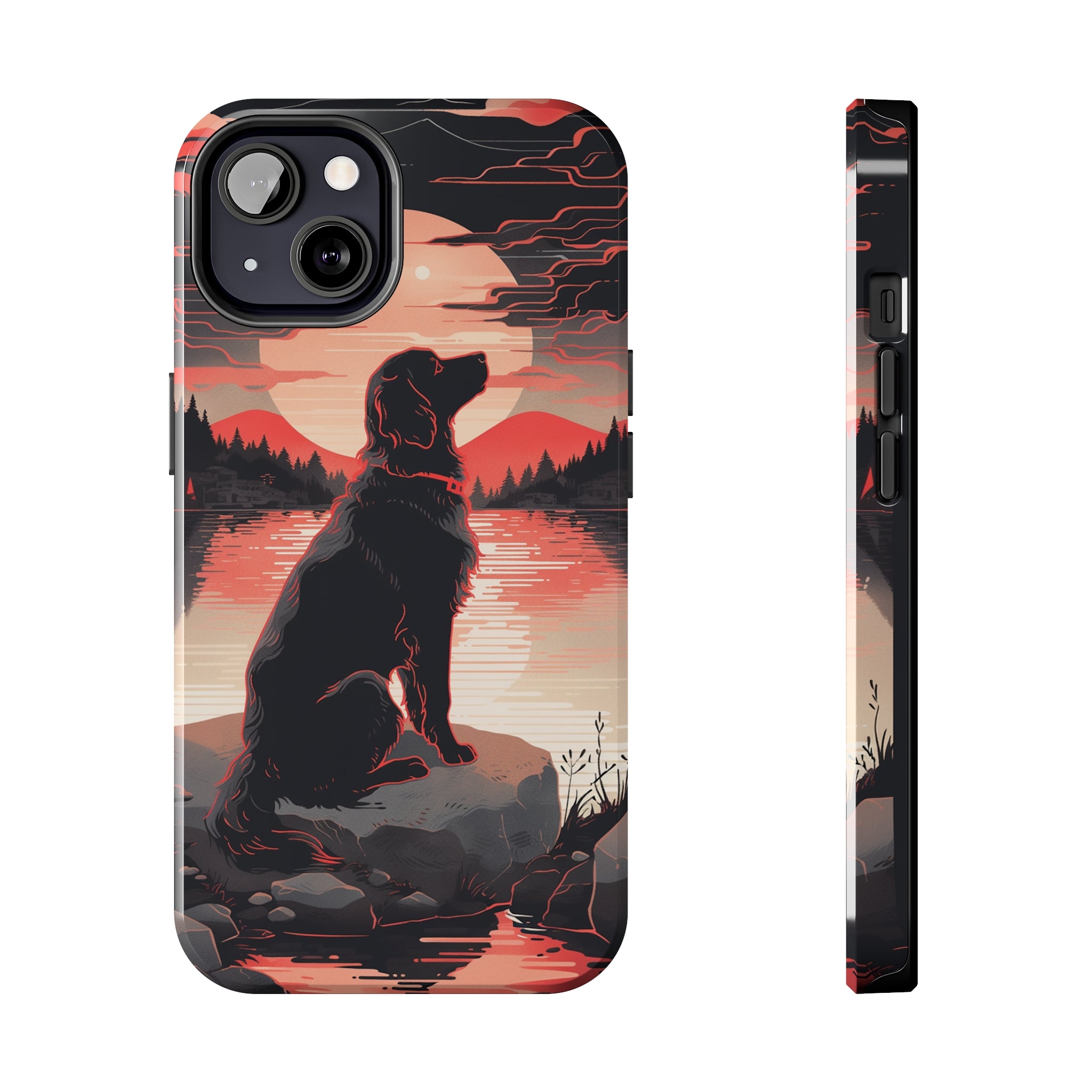 Golden Retriever Love - Dark Mode: Impact-Resistant iPhone Case