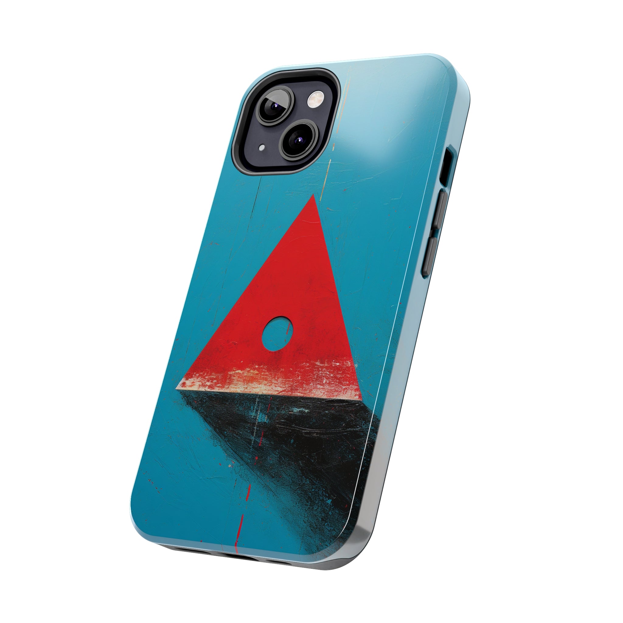 Spooky Red Triangle: Impact-Resistant iPhone Case