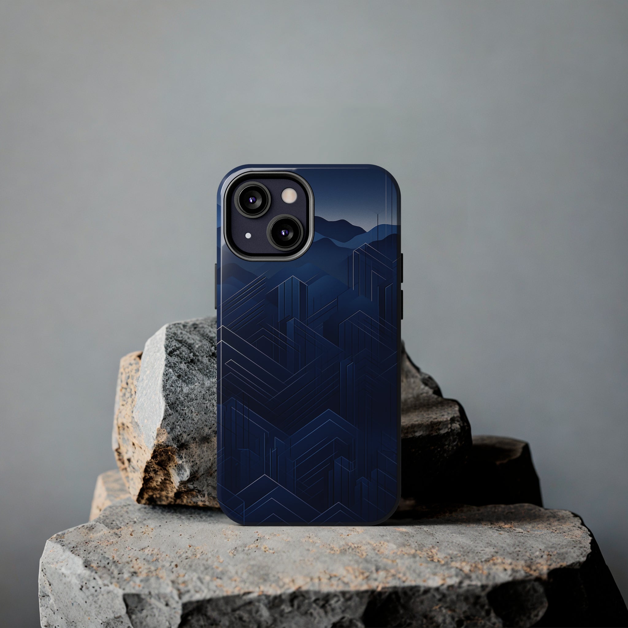 Blue Pixels: Impact-Resistant iPhone Case