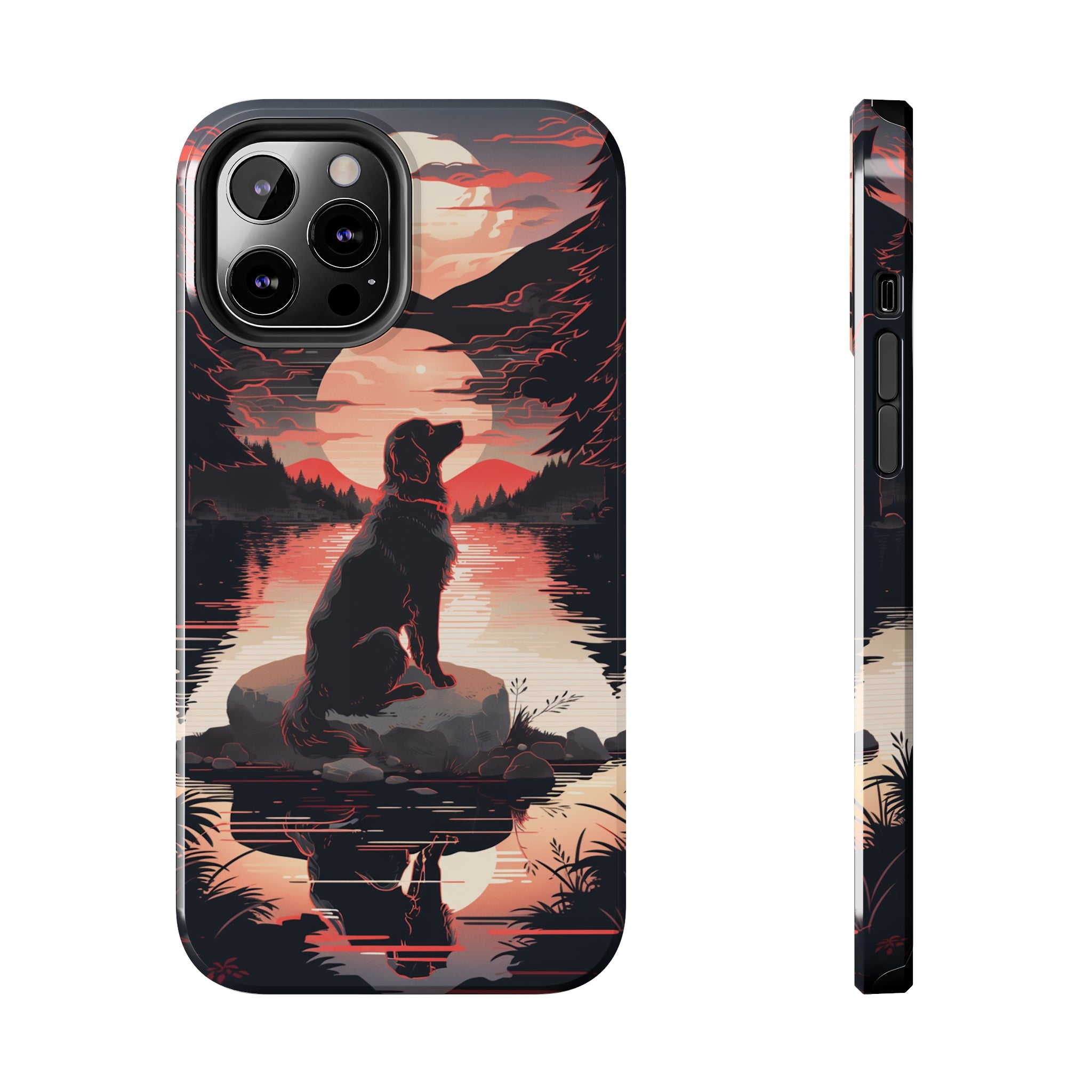 Golden Retriever Love - Dark Mode: Impact-Resistant iPhone Case