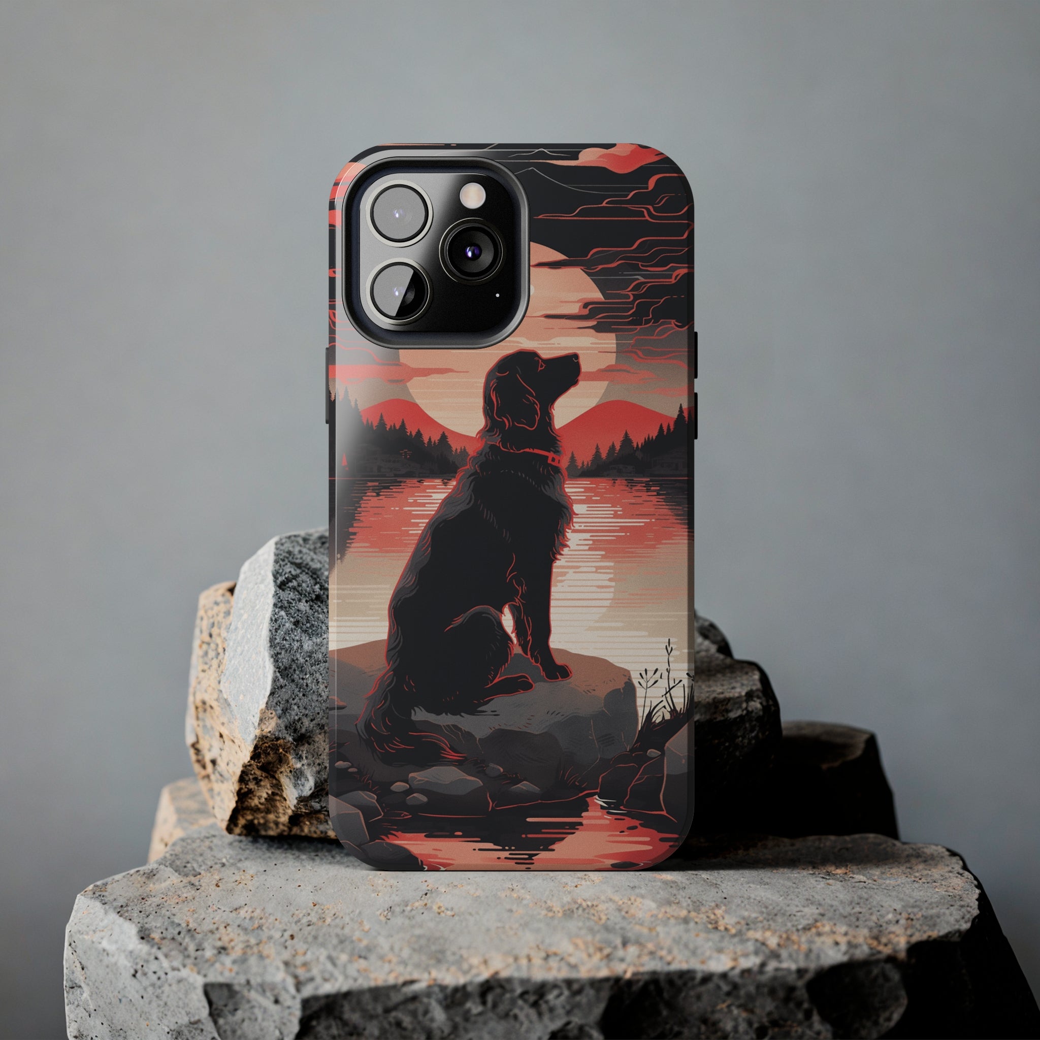 Golden Retriever Love - Dark Mode: Impact-Resistant iPhone Case