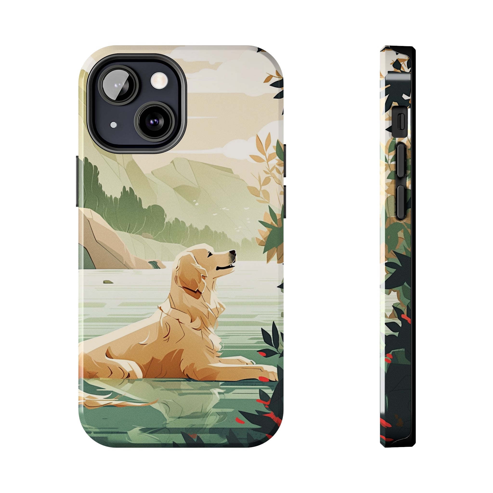 Golden Retriever Love: Impact-Resistant iPhone Case