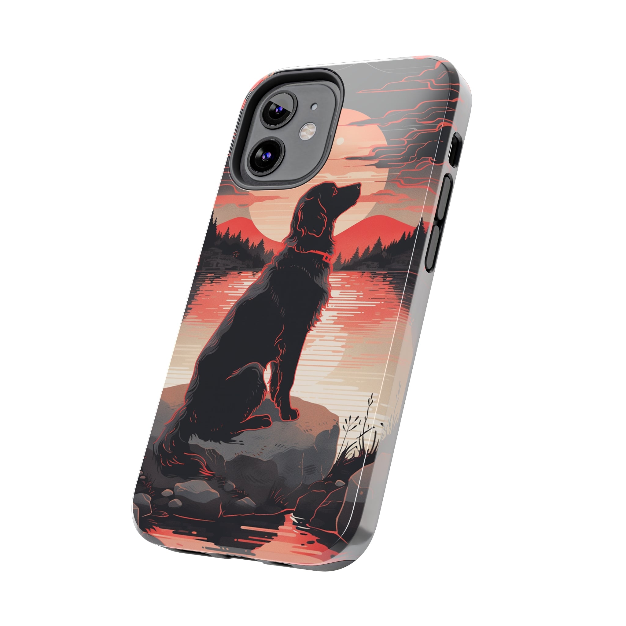 Golden Retriever Love - Dark Mode: Impact-Resistant iPhone Case