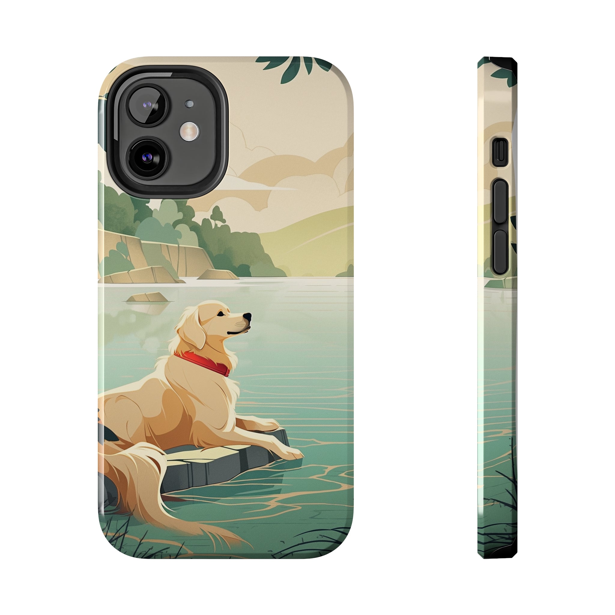 Golden Retriever Love: Impact-Resistant iPhone Case