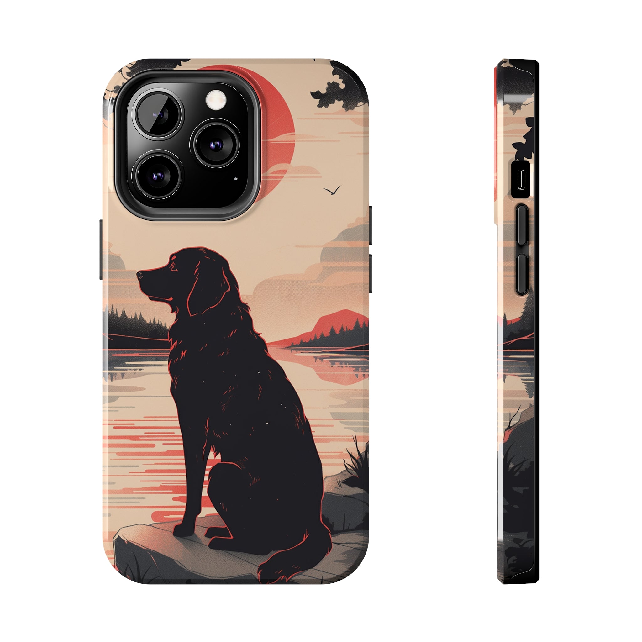 Golden Retriever Love - Dark Mode: Impact-Resistant iPhone Case