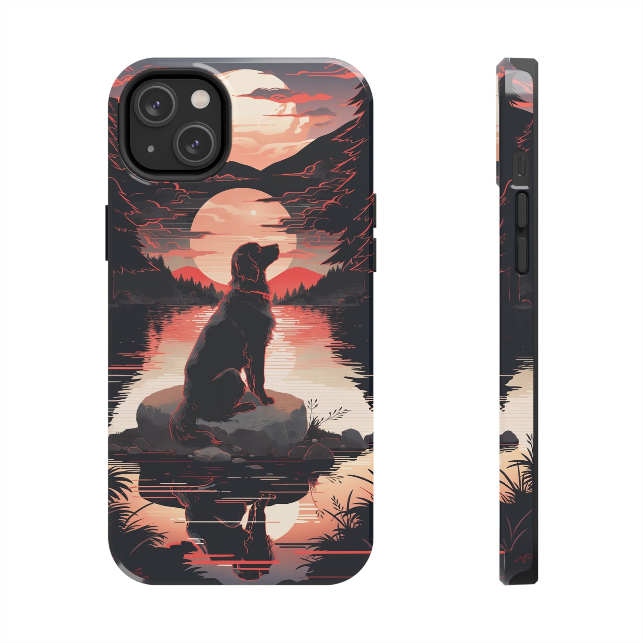 Golden Retriever Love - Dark Mode: Impact-Resistant iPhone Case