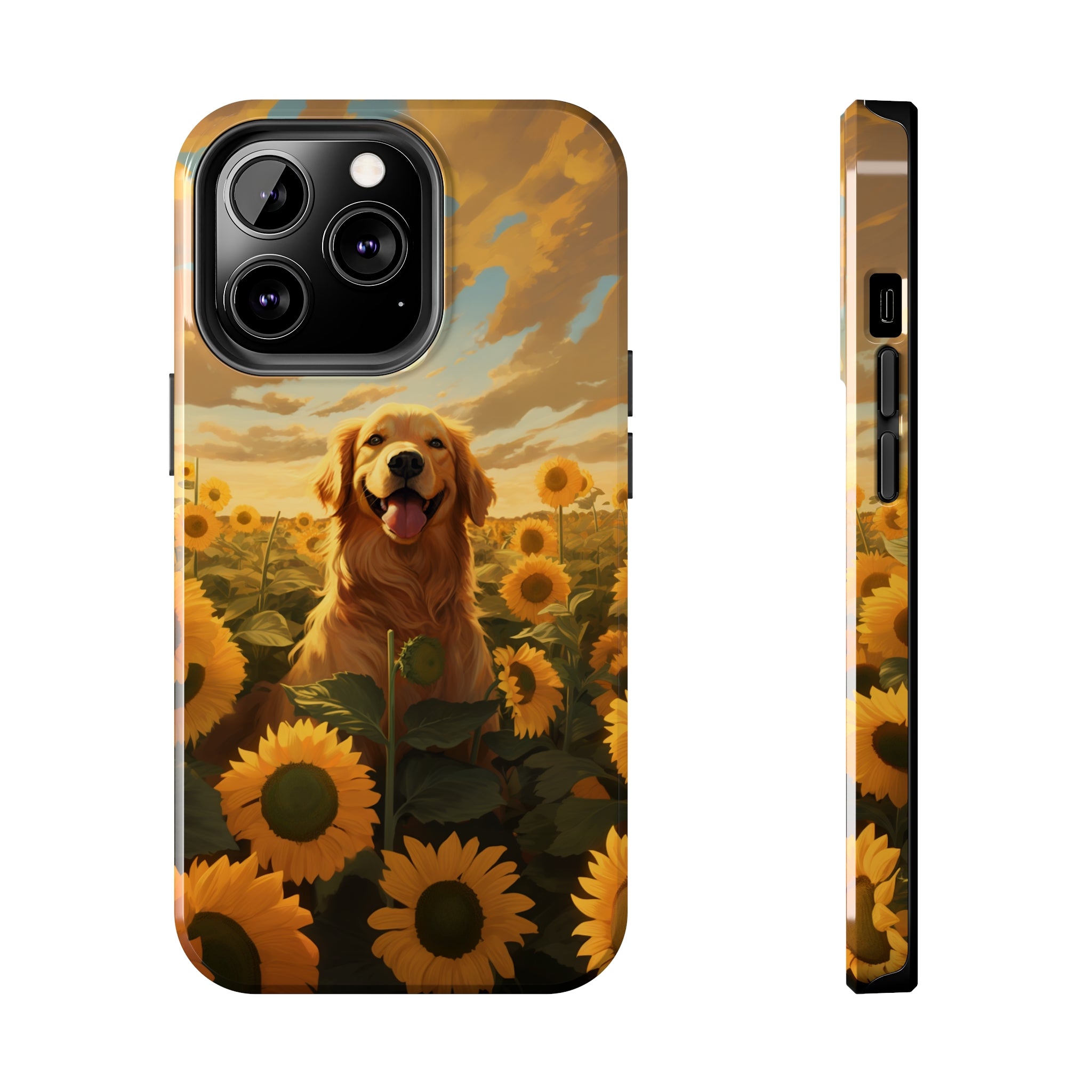 Golden Retriever Love: Impact-Resistant iPhone Case