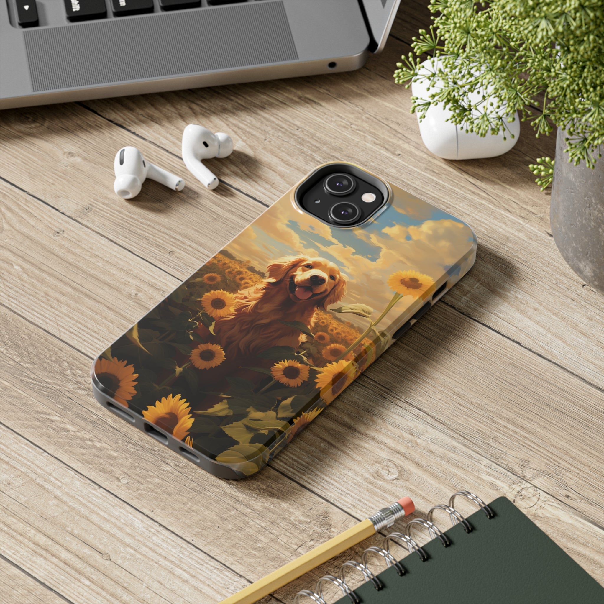 Golden Retriever Love: Impact-Resistant iPhone Case