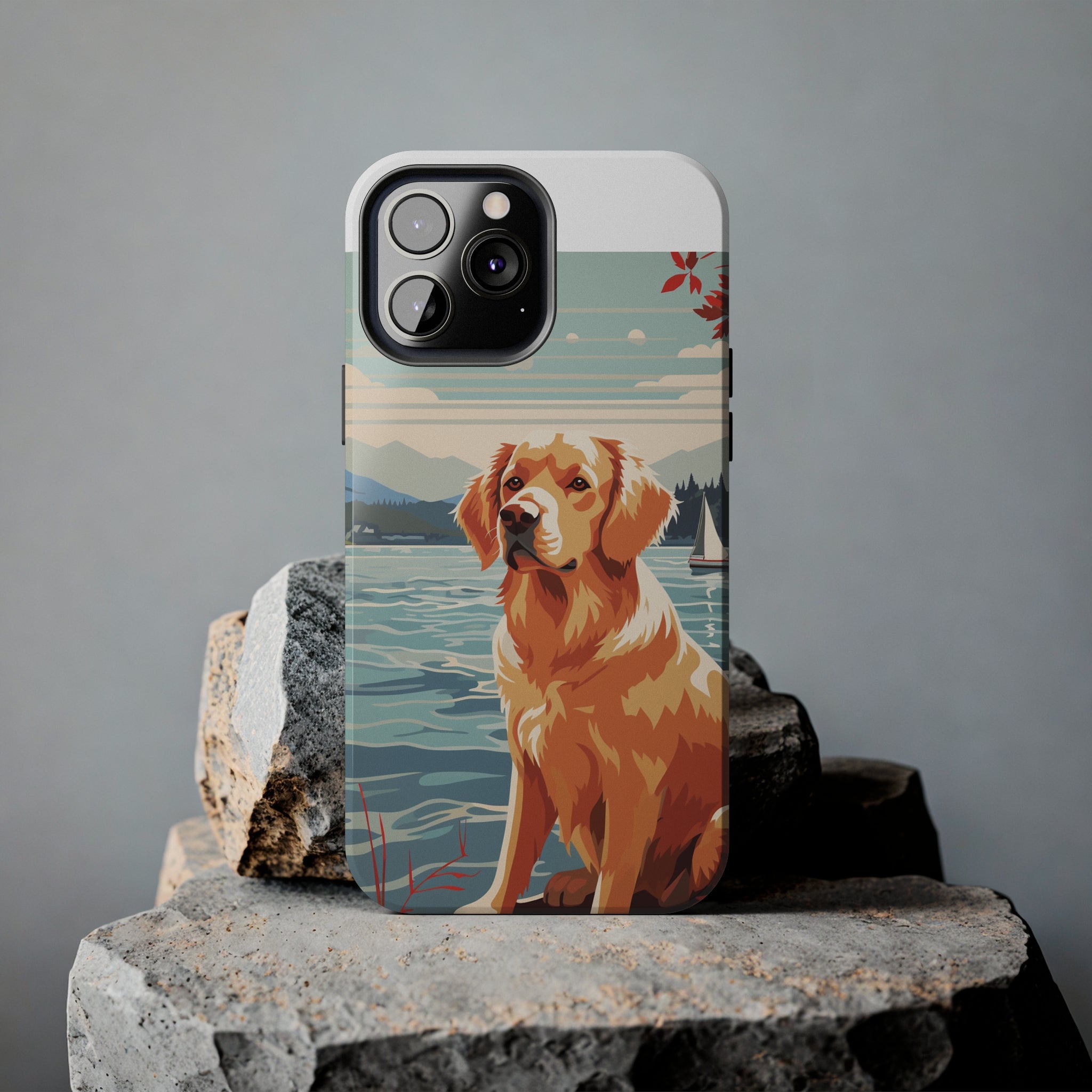 Golden Retriever Love: Impact-Resistant iPhone Case