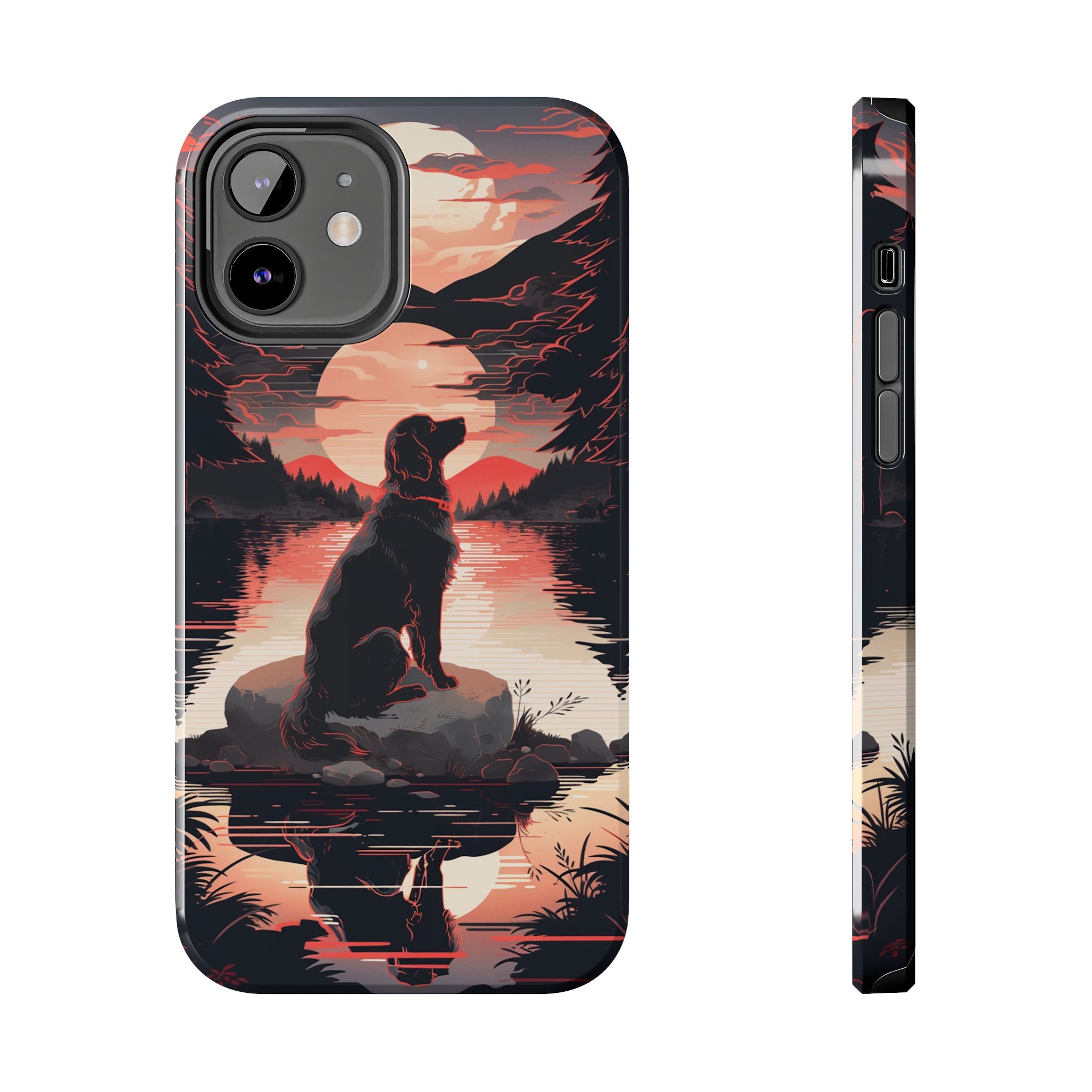 Golden Retriever Love - Dark Mode: Impact-Resistant iPhone Case