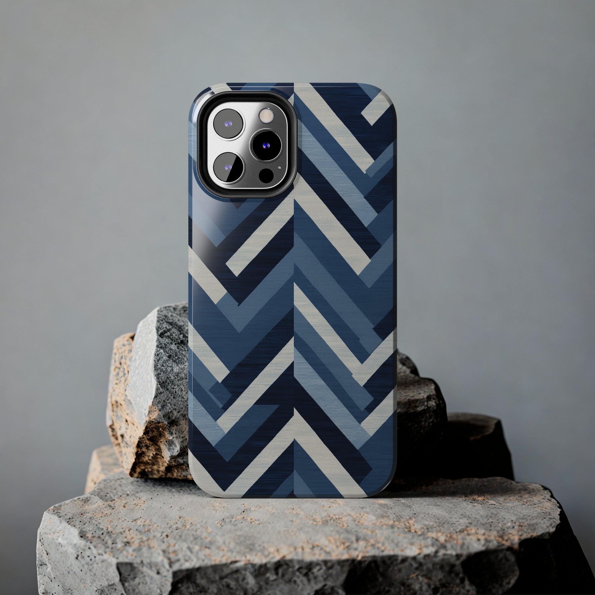 Azure Mosaic: Impact-Resistant iPhone Case