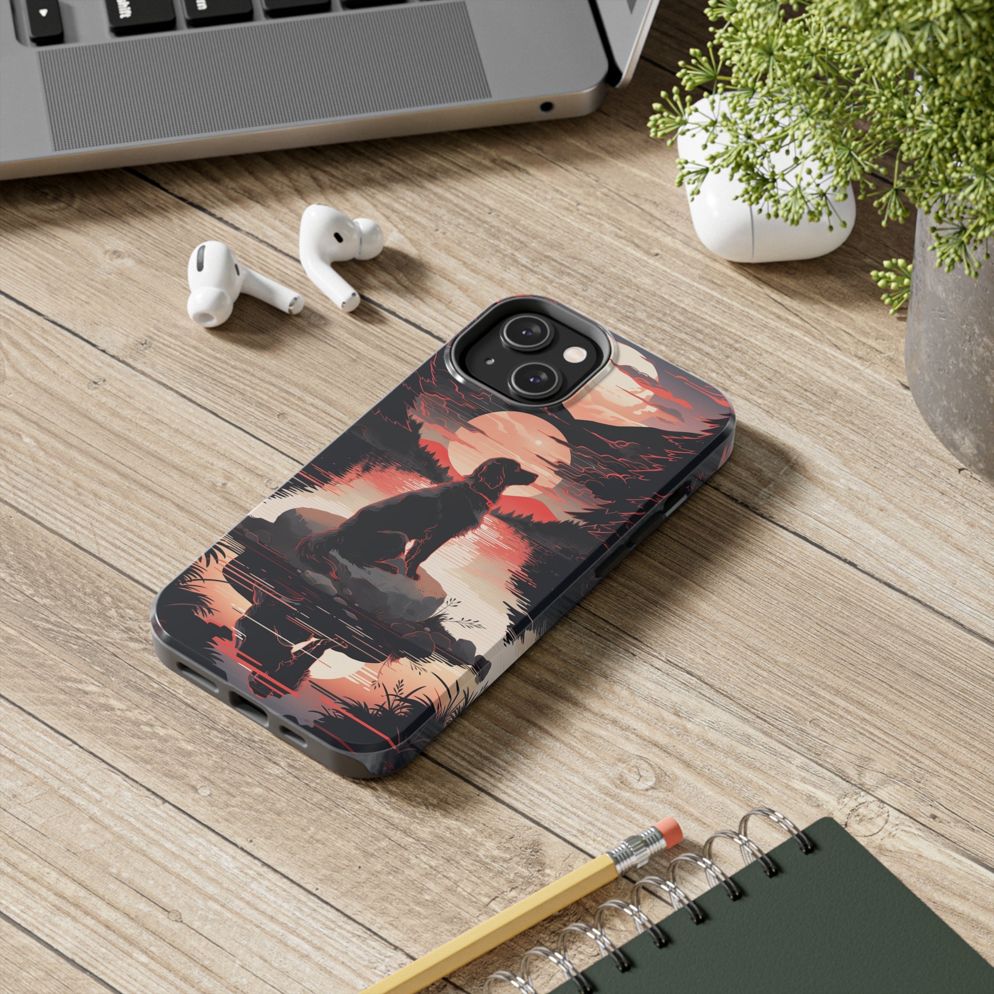 Golden Retriever Love - Dark Mode: Impact-Resistant iPhone Case