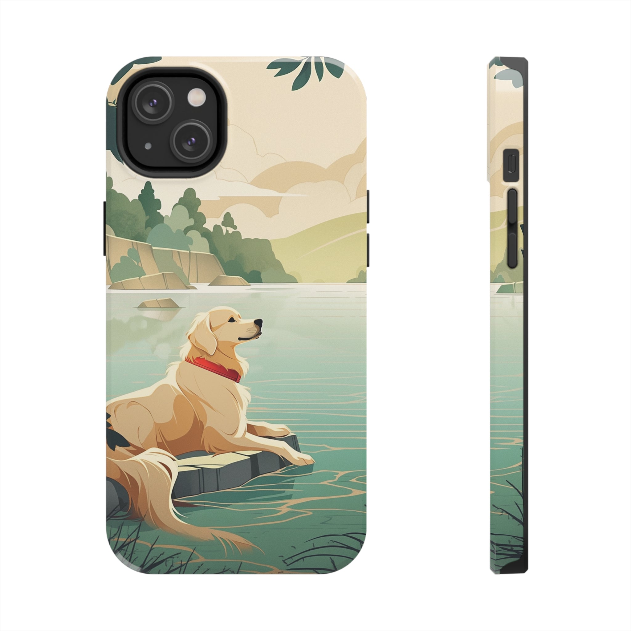 Golden Retriever Love: Impact-Resistant iPhone Case