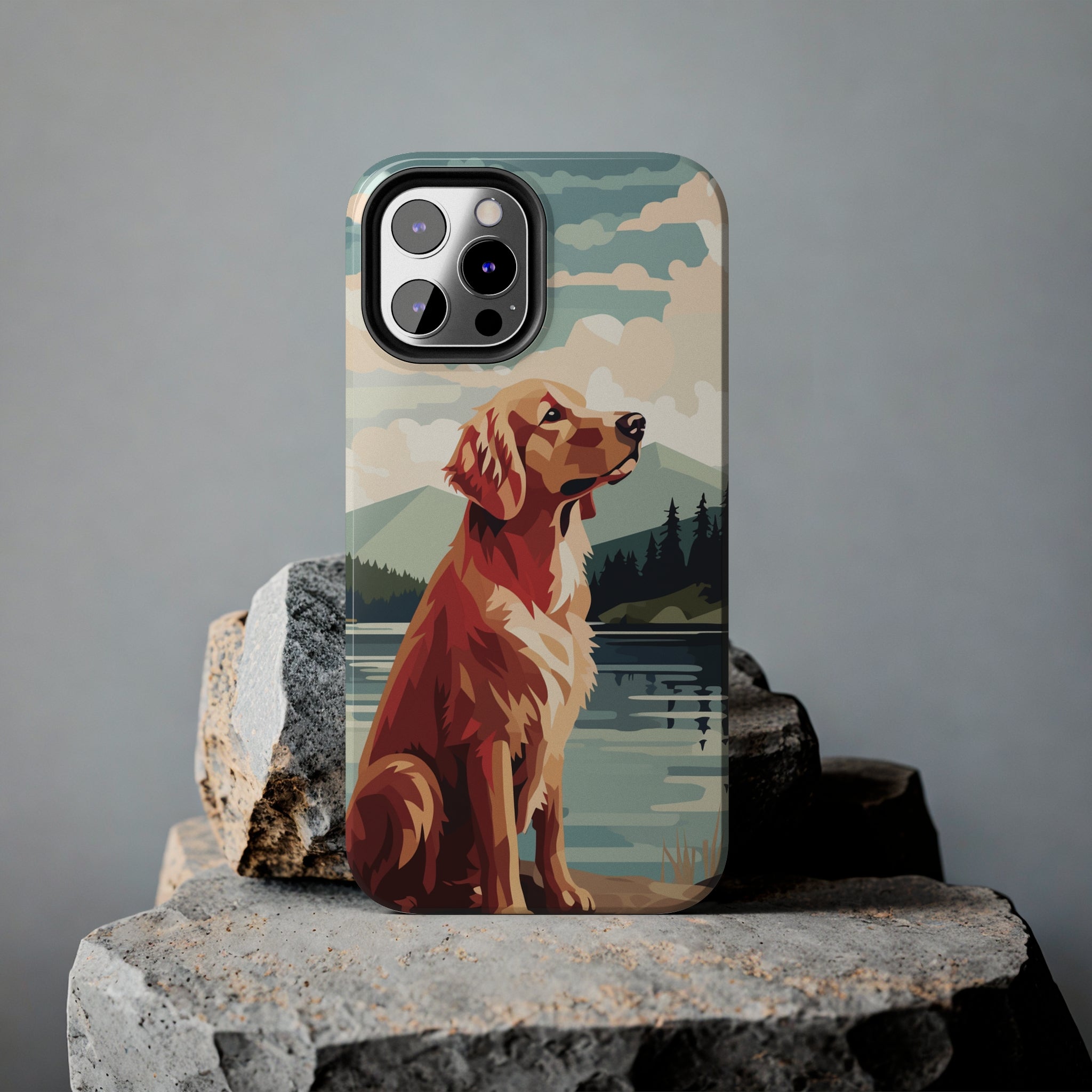 Golden Retriever Love: Impact-Resistant iPhone Case