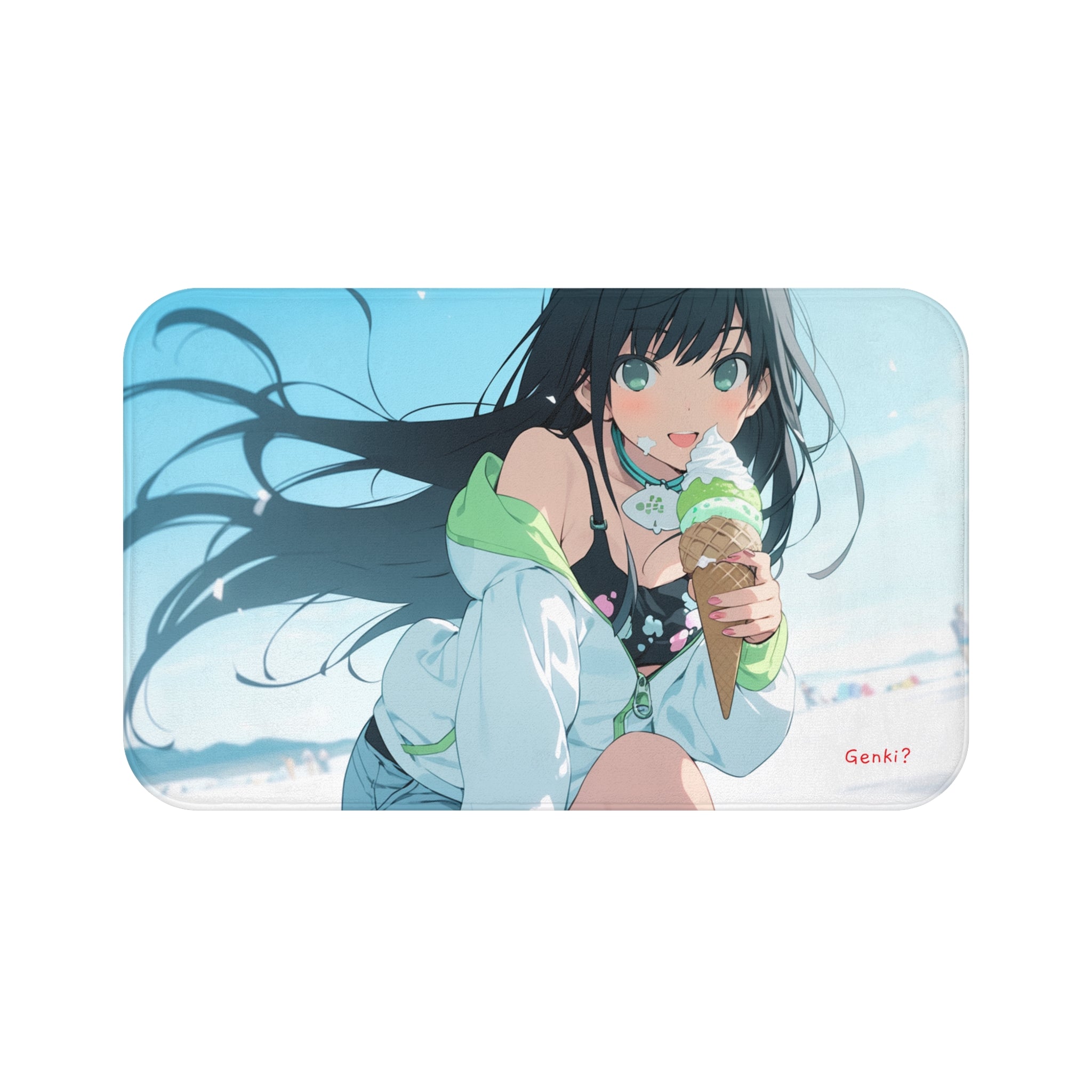 Genki Bath Mat - Cute Ice Cream Japanese Anime