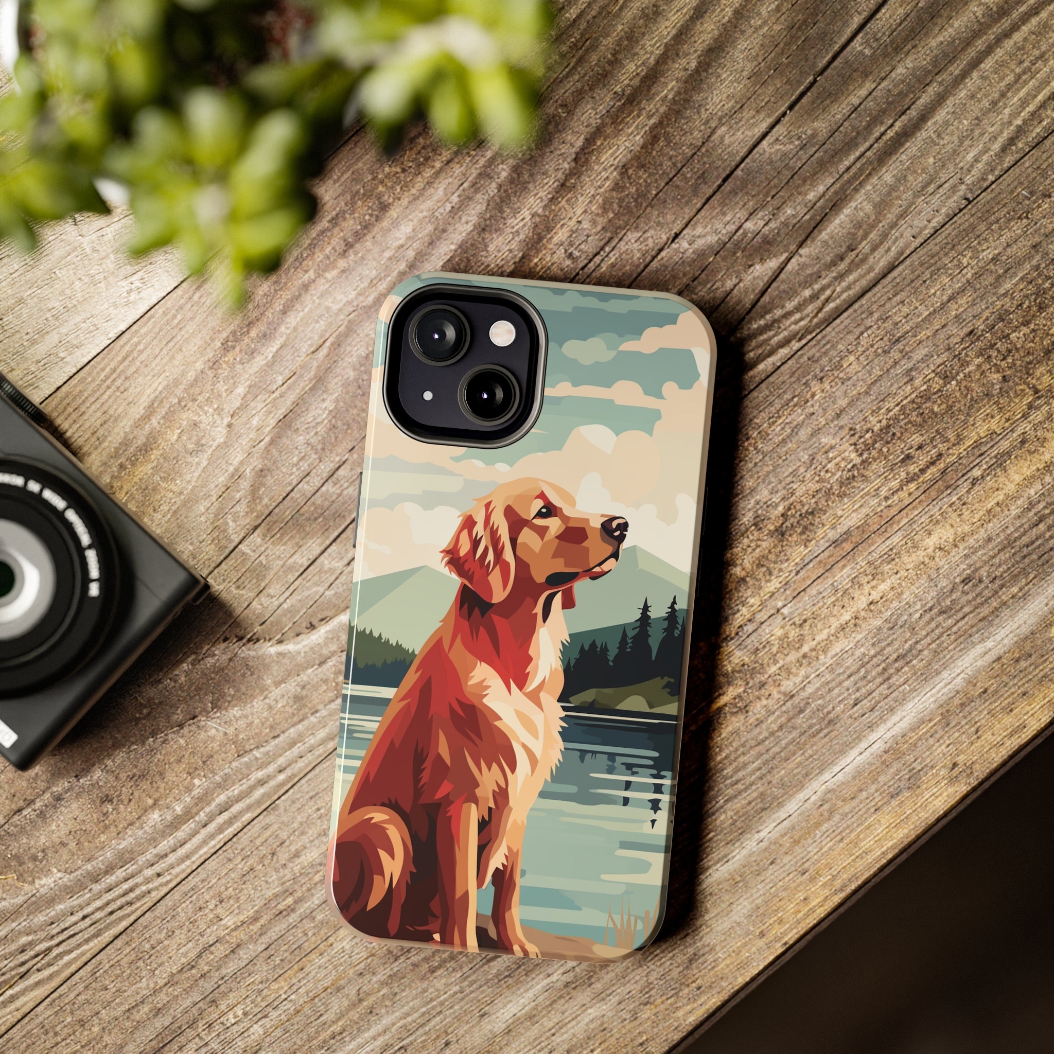 Golden Retriever Love: Impact-Resistant iPhone Case