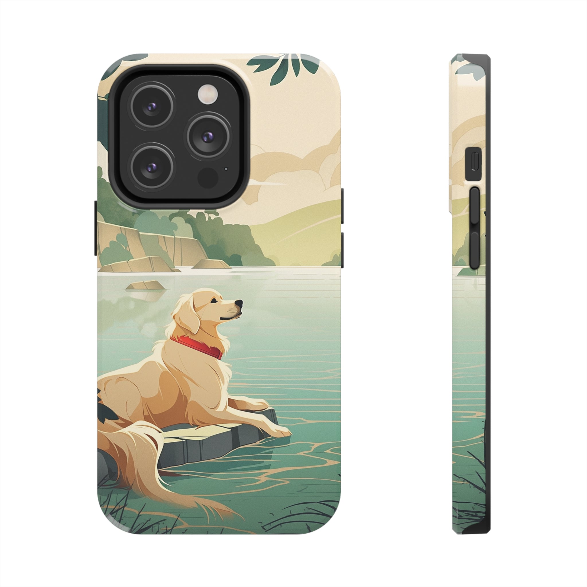 Golden Retriever Love: Impact-Resistant iPhone Case