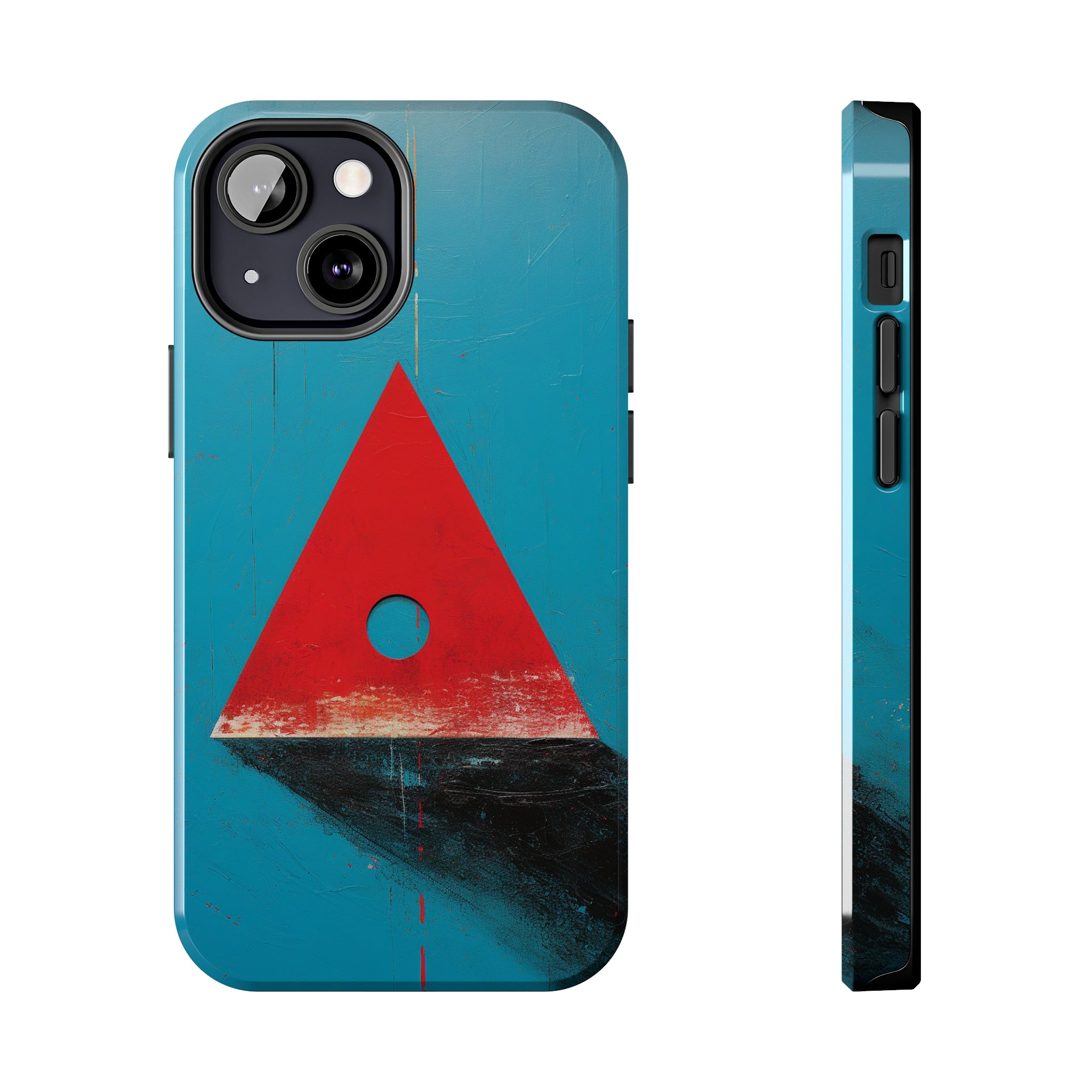 Spooky Red Triangle: Impact-Resistant iPhone Case