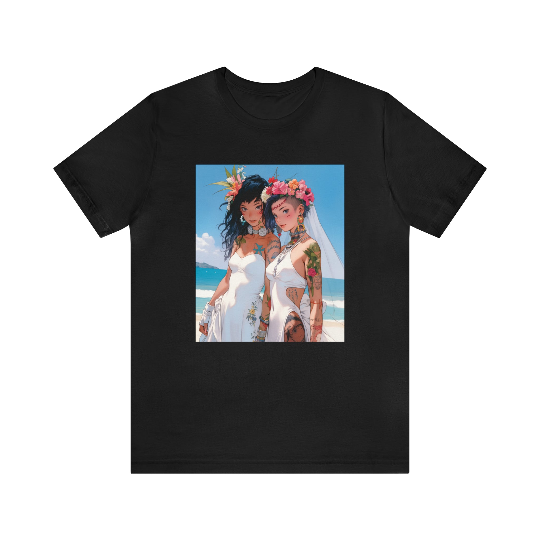 Seoul Beach Vibes Bikini Tattoos Girls Wedding Short Sleeve Tee