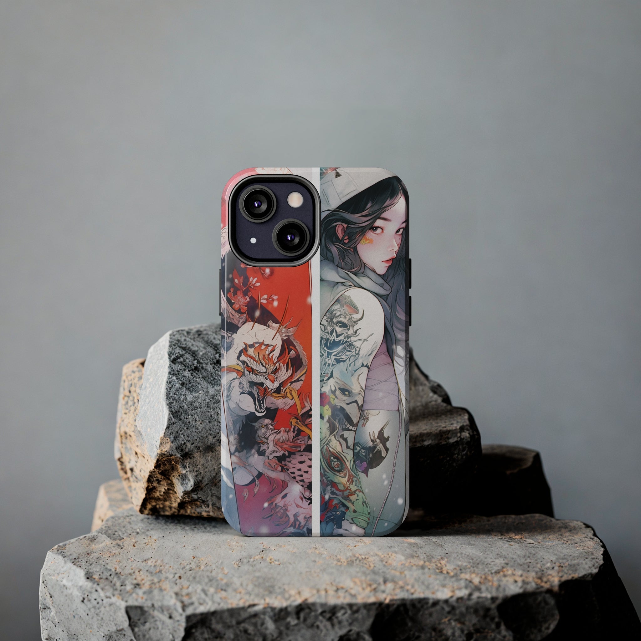 Snowboarding Girl's Odyssey: Impact-Resistant iPhone Case