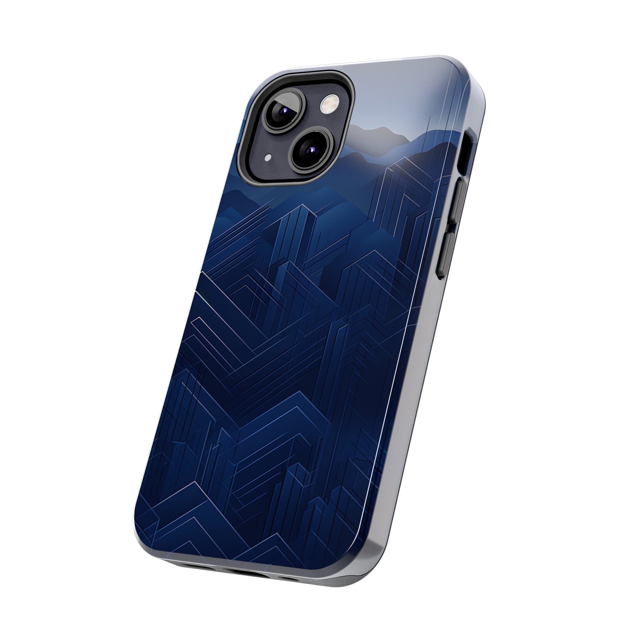 Blue Pixels: Impact-Resistant iPhone Case