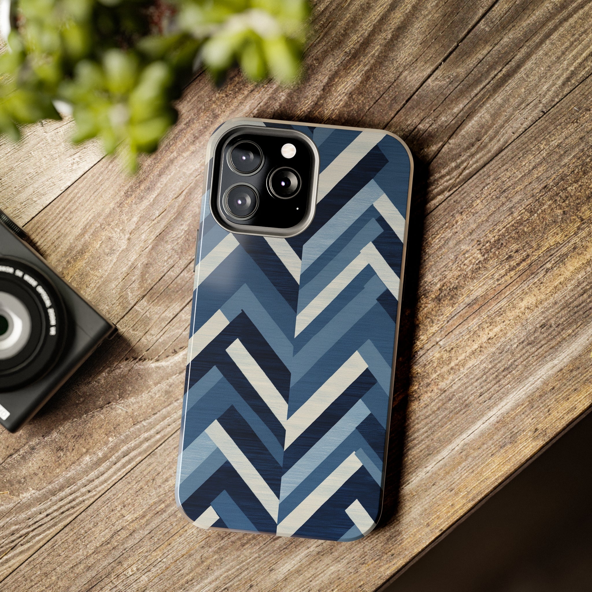 Azure Mosaic: Impact-Resistant iPhone Case