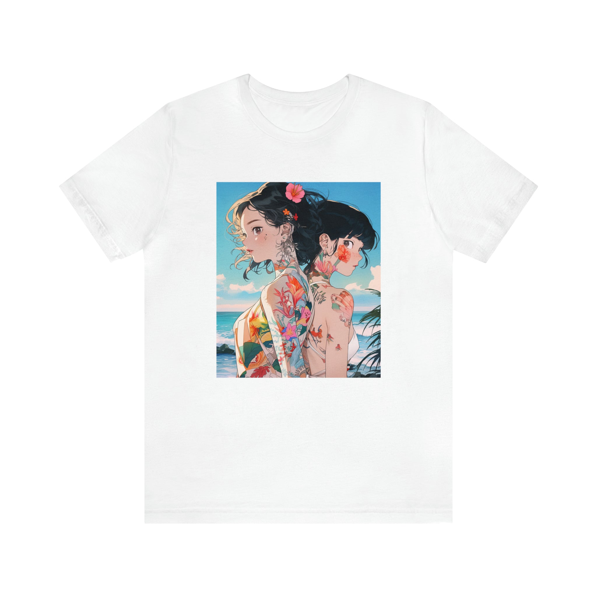 Seoul Beach Vibes Bikini Tattoos Girl Friends Short Sleeve Tee