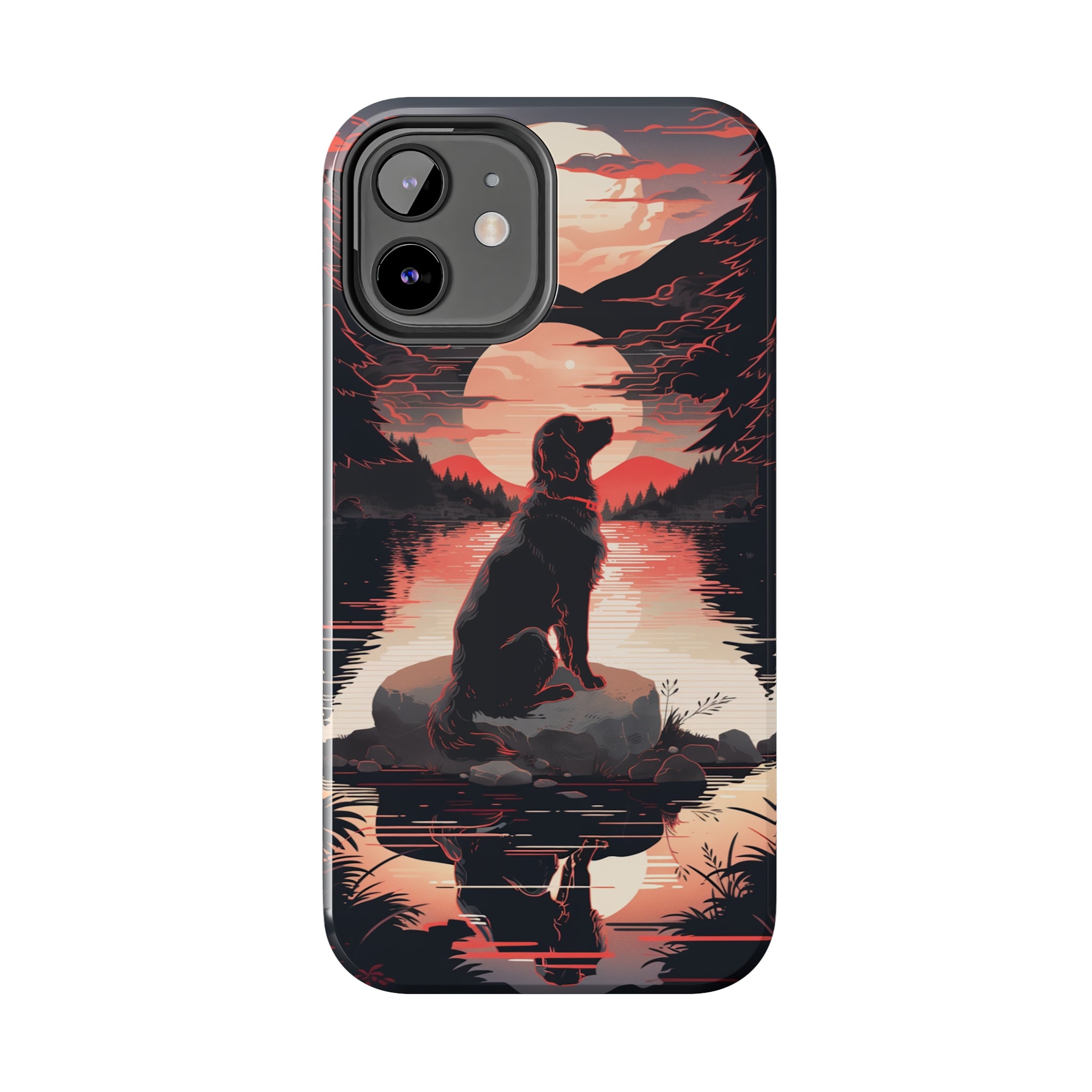 Golden Retriever Love - Dark Mode: Impact-Resistant iPhone Case