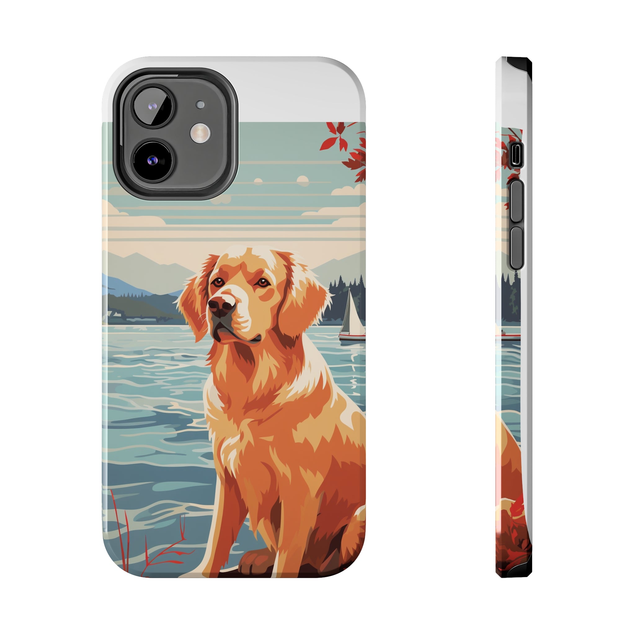 Golden Retriever Love: Impact-Resistant iPhone Case