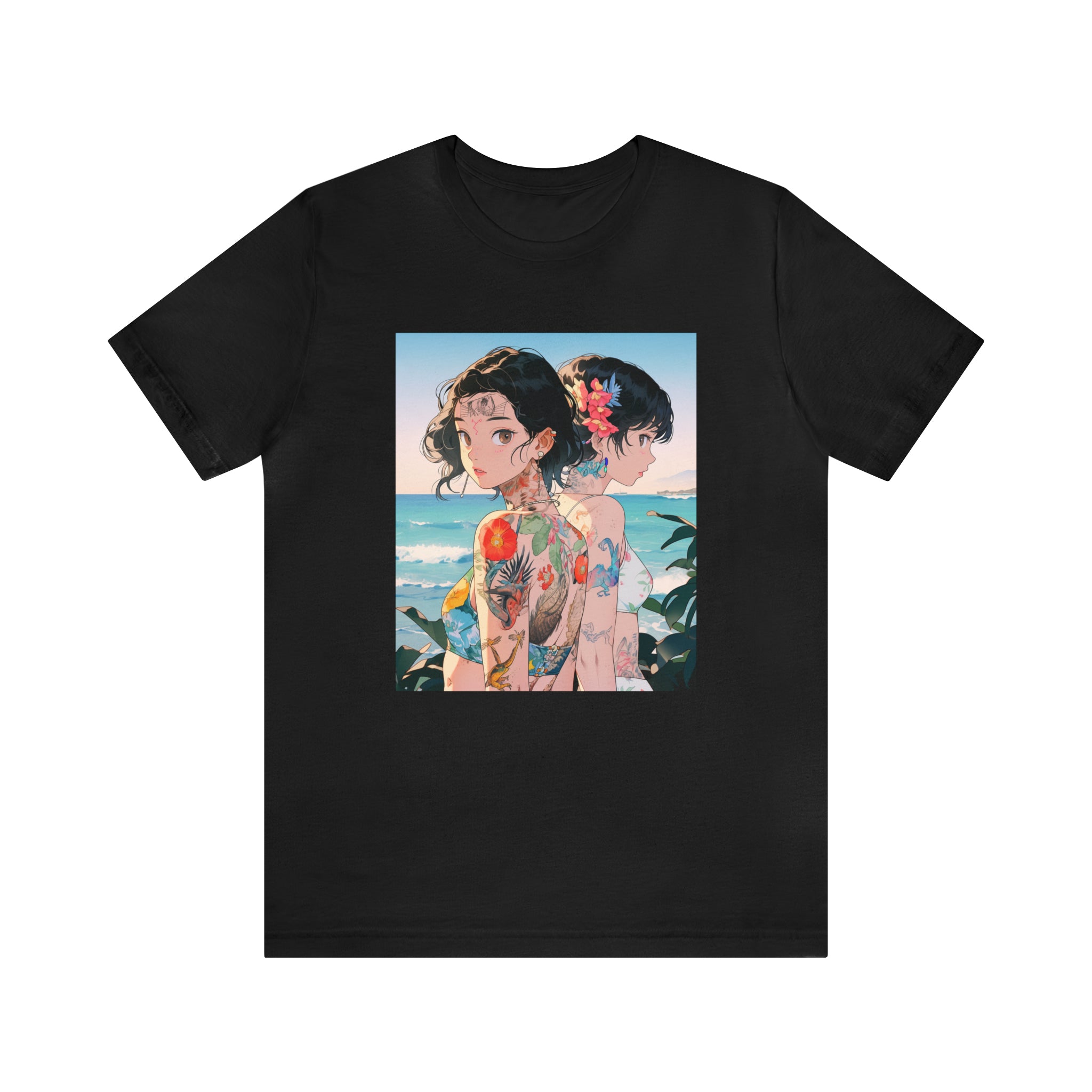 Seoul Beach Vibes Bikini Tattoos Girl Friends Short Sleeve Tee