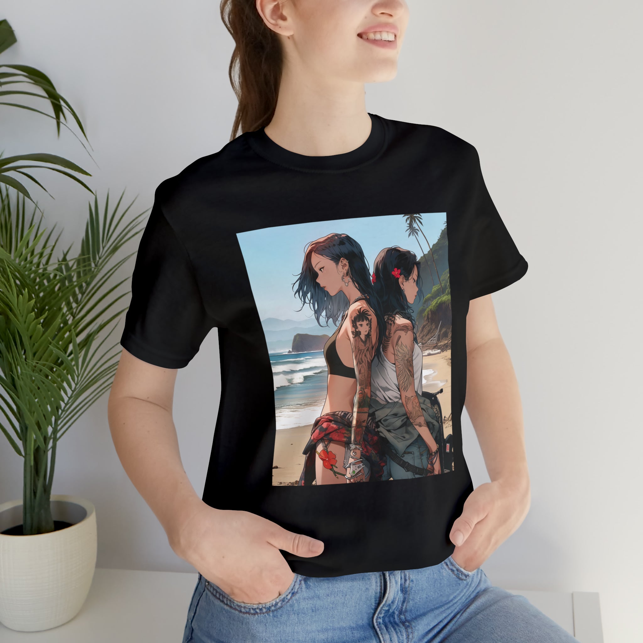 Seoul Beach Vibes Bikini Tattoos Girl Friends Short Sleeve Tee