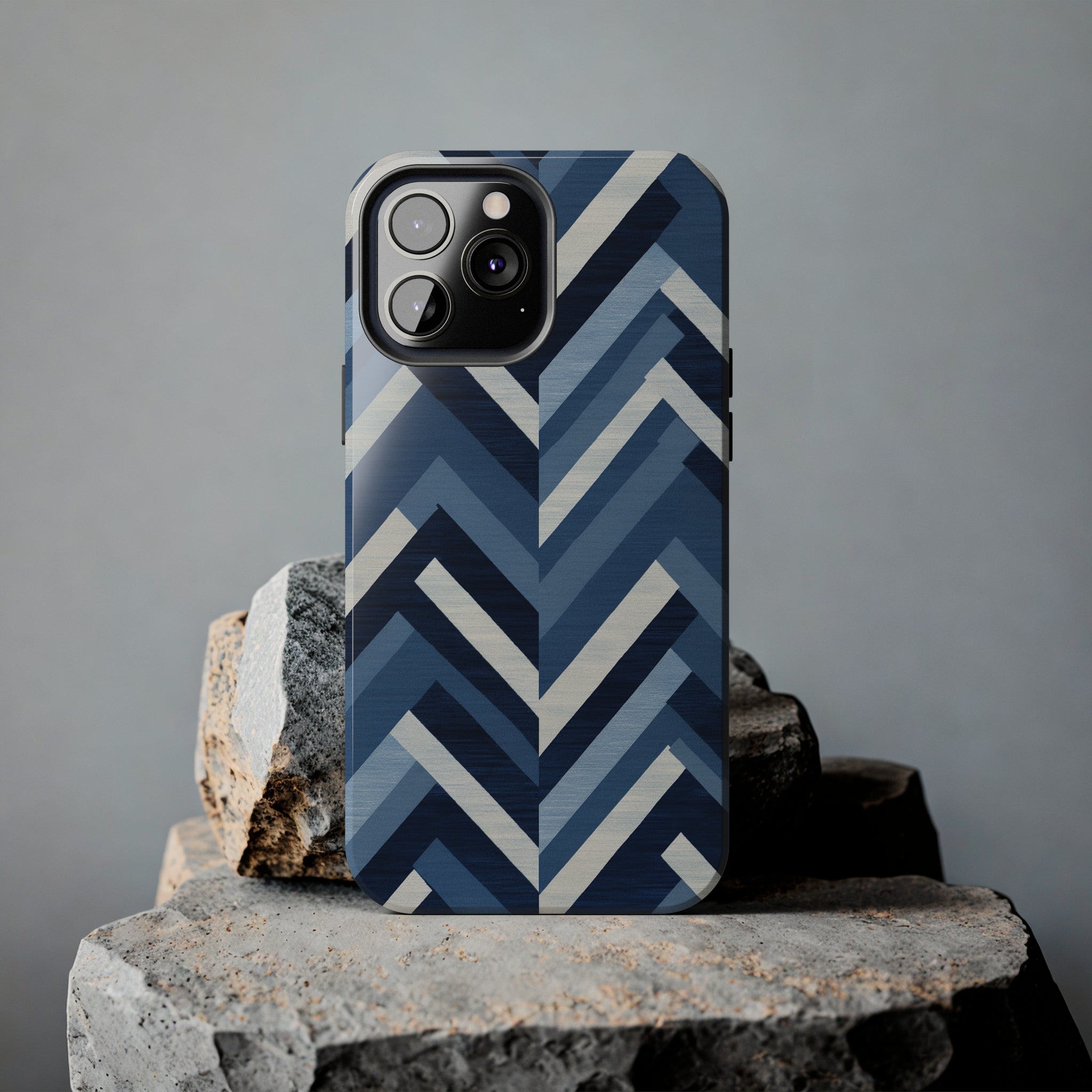 Azure Mosaic: Impact-Resistant iPhone Case