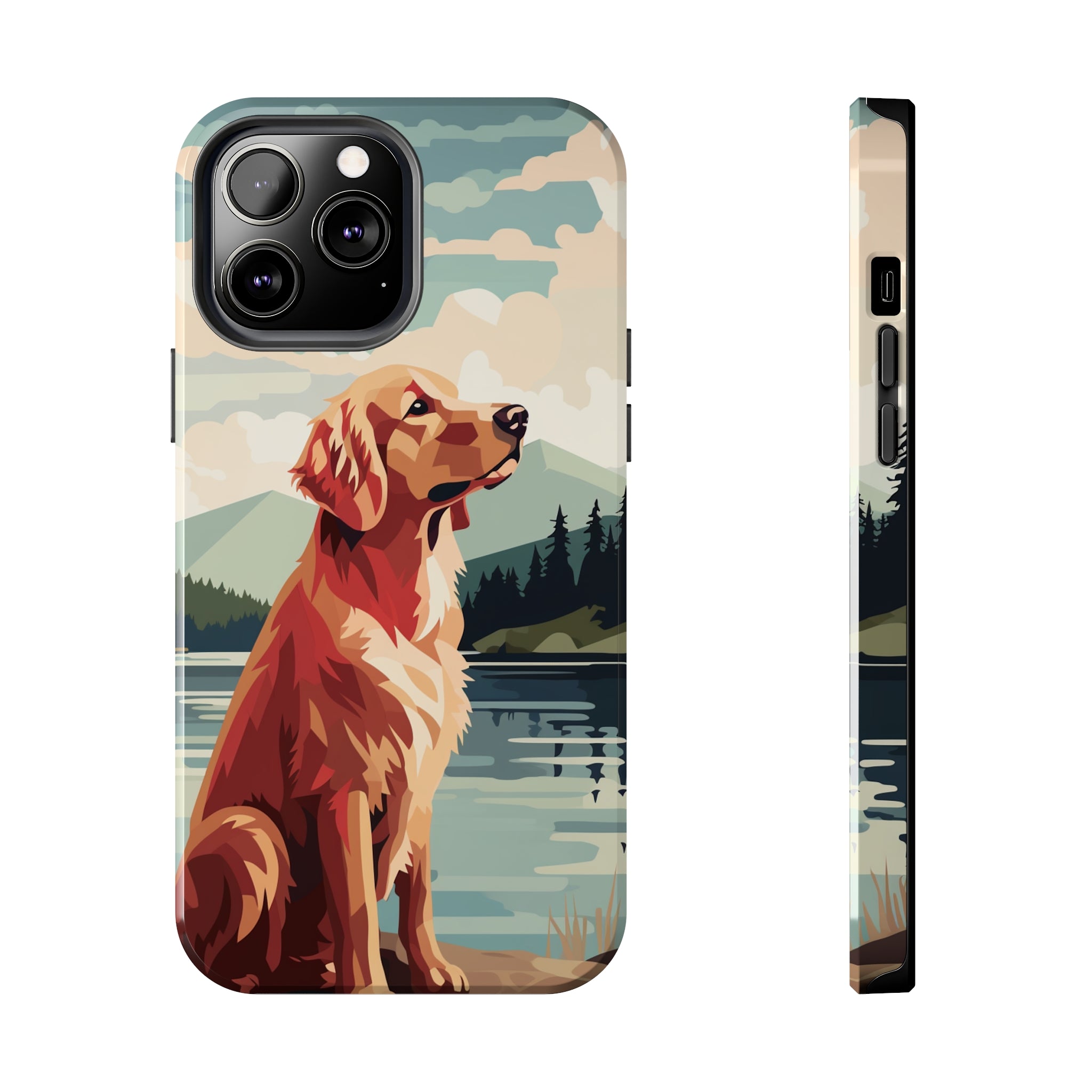 Golden Retriever Love: Impact-Resistant iPhone Case