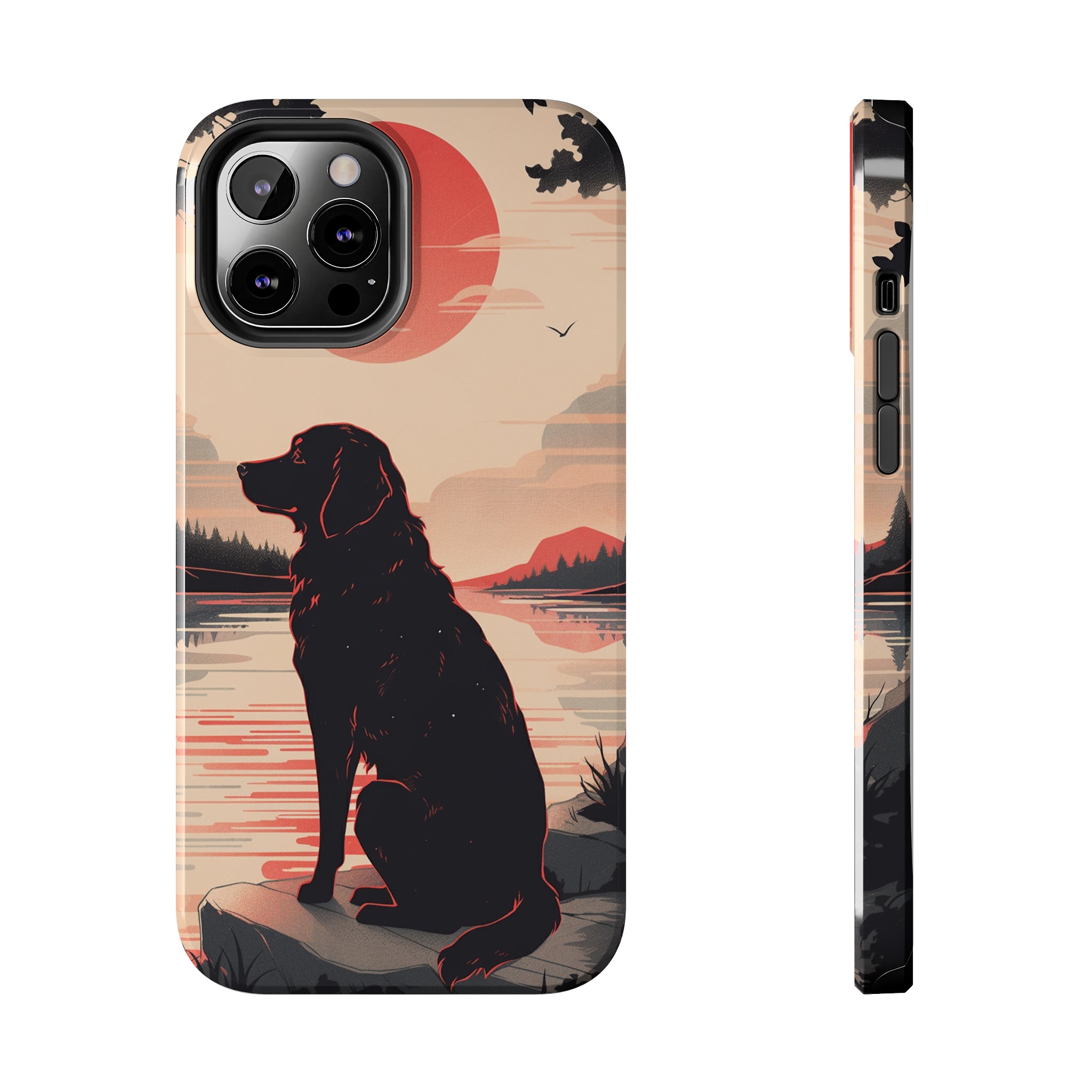 Golden Retriever Love - Dark Mode: Impact-Resistant iPhone Case