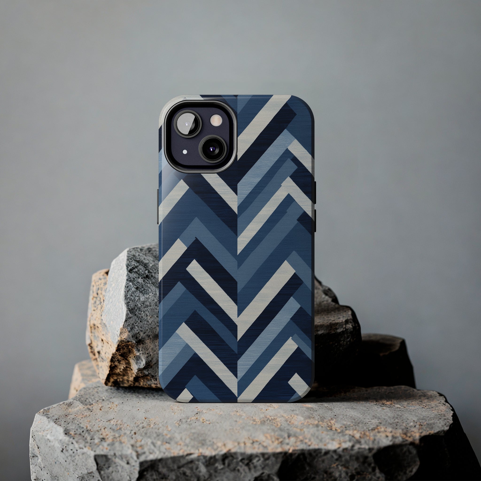 Azure Mosaic: Impact-Resistant iPhone Case