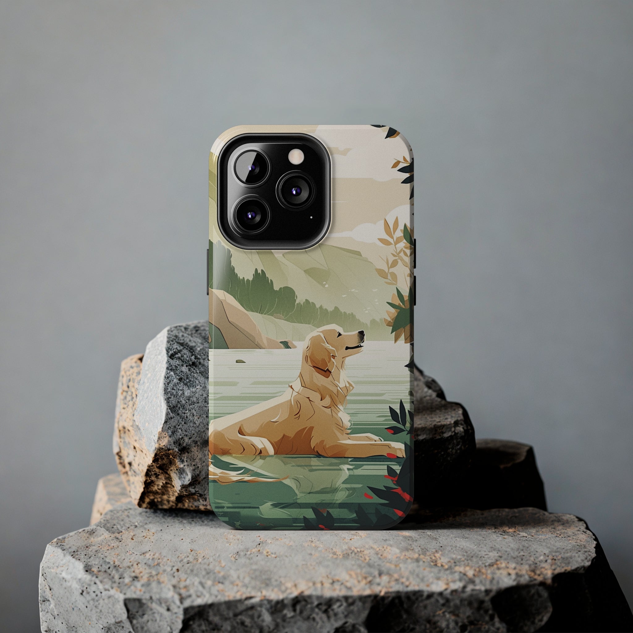 Golden Retriever Love: Impact-Resistant iPhone Case