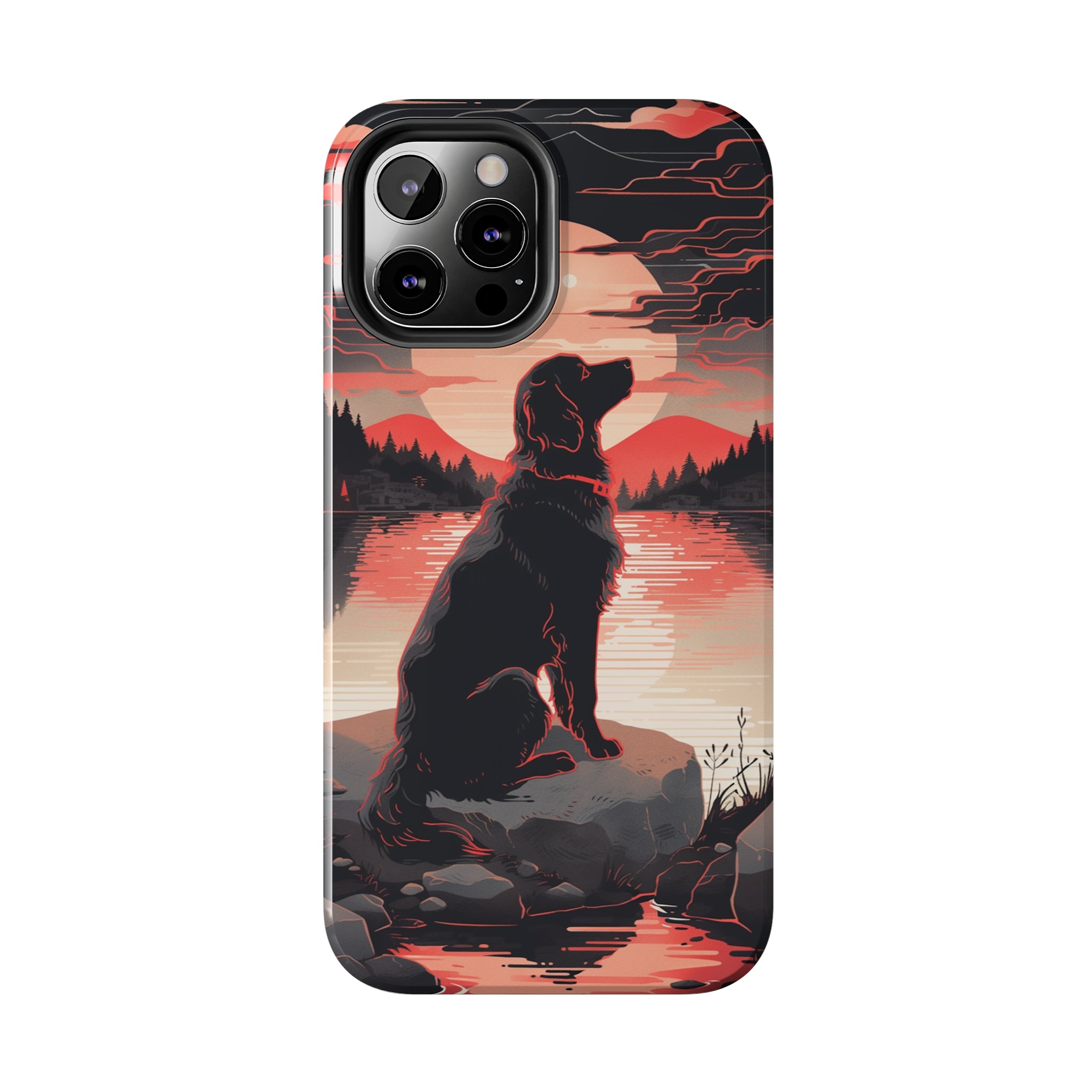 Golden Retriever Love - Dark Mode: Impact-Resistant iPhone Case