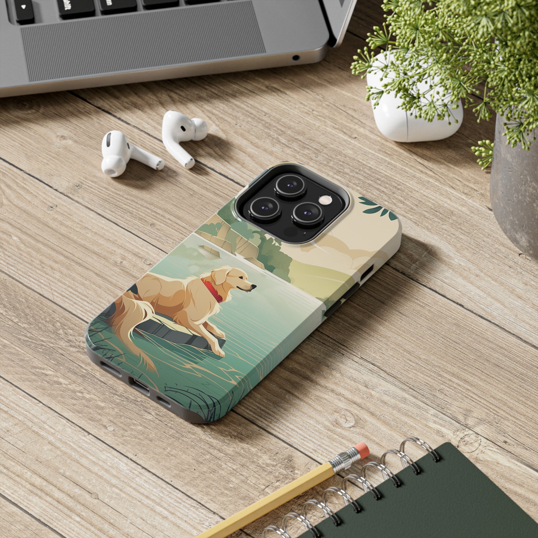 Golden Retriever Love: Impact-Resistant iPhone Case