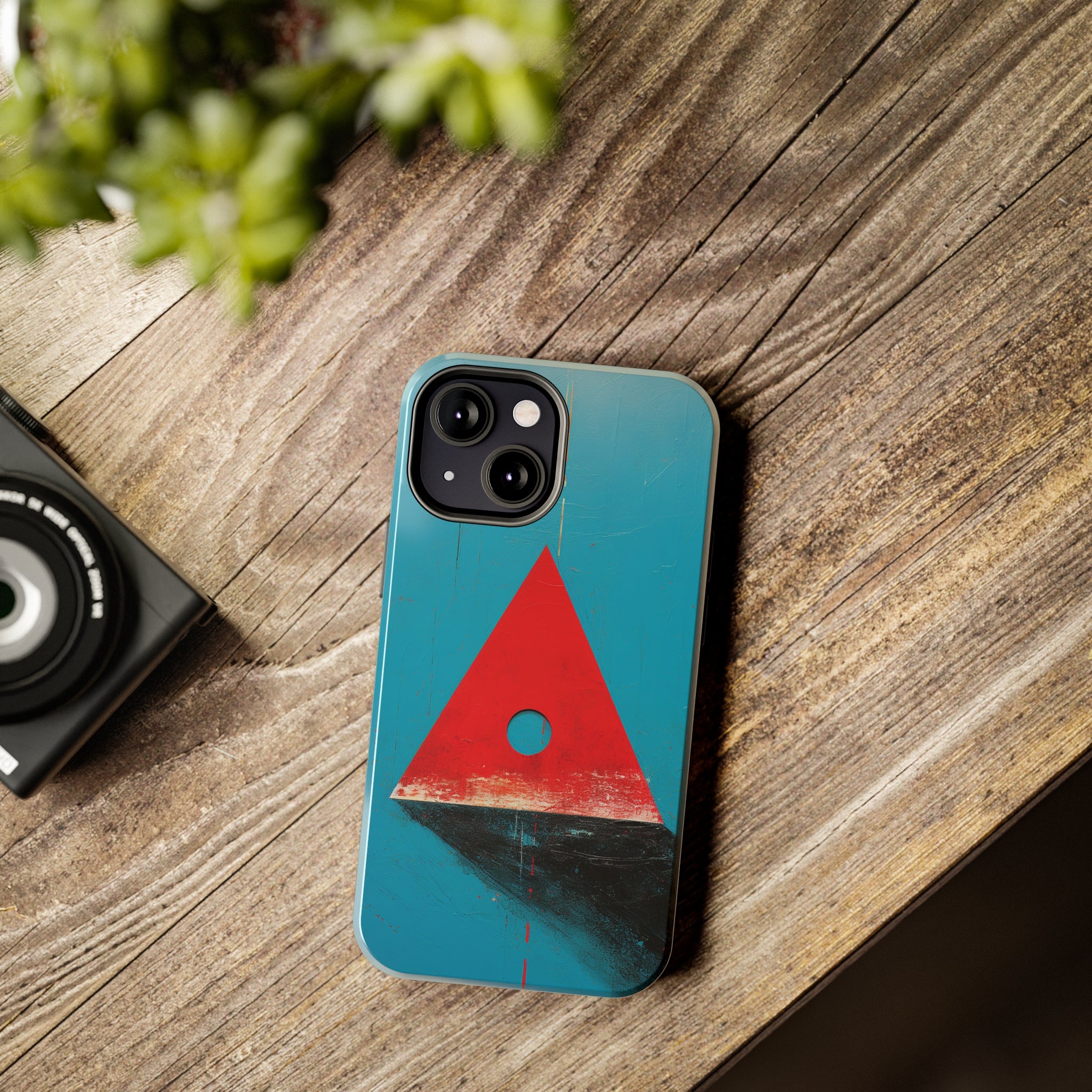 Spooky Red Triangle: Impact-Resistant iPhone Case