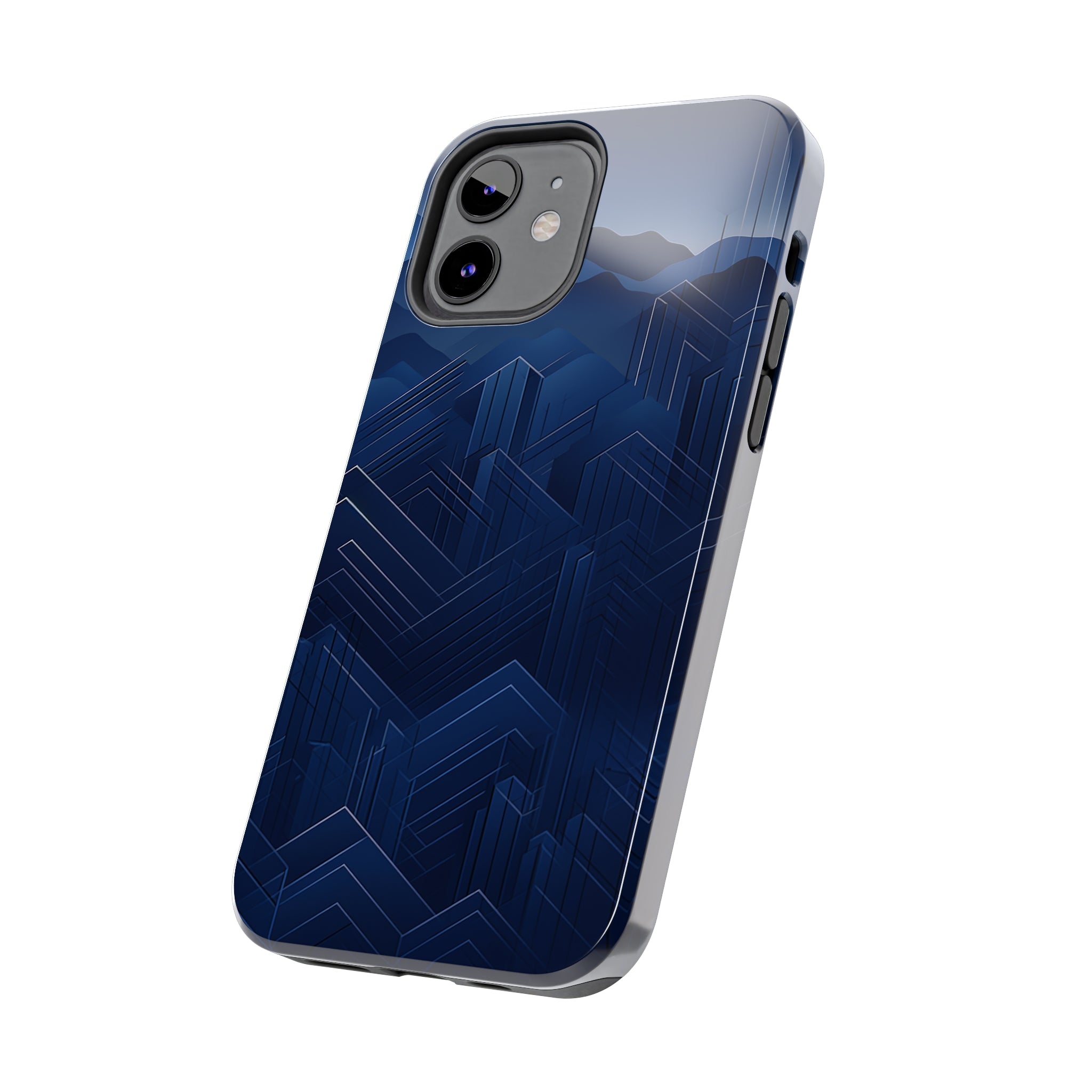 Blue Pixels: Impact-Resistant iPhone Case